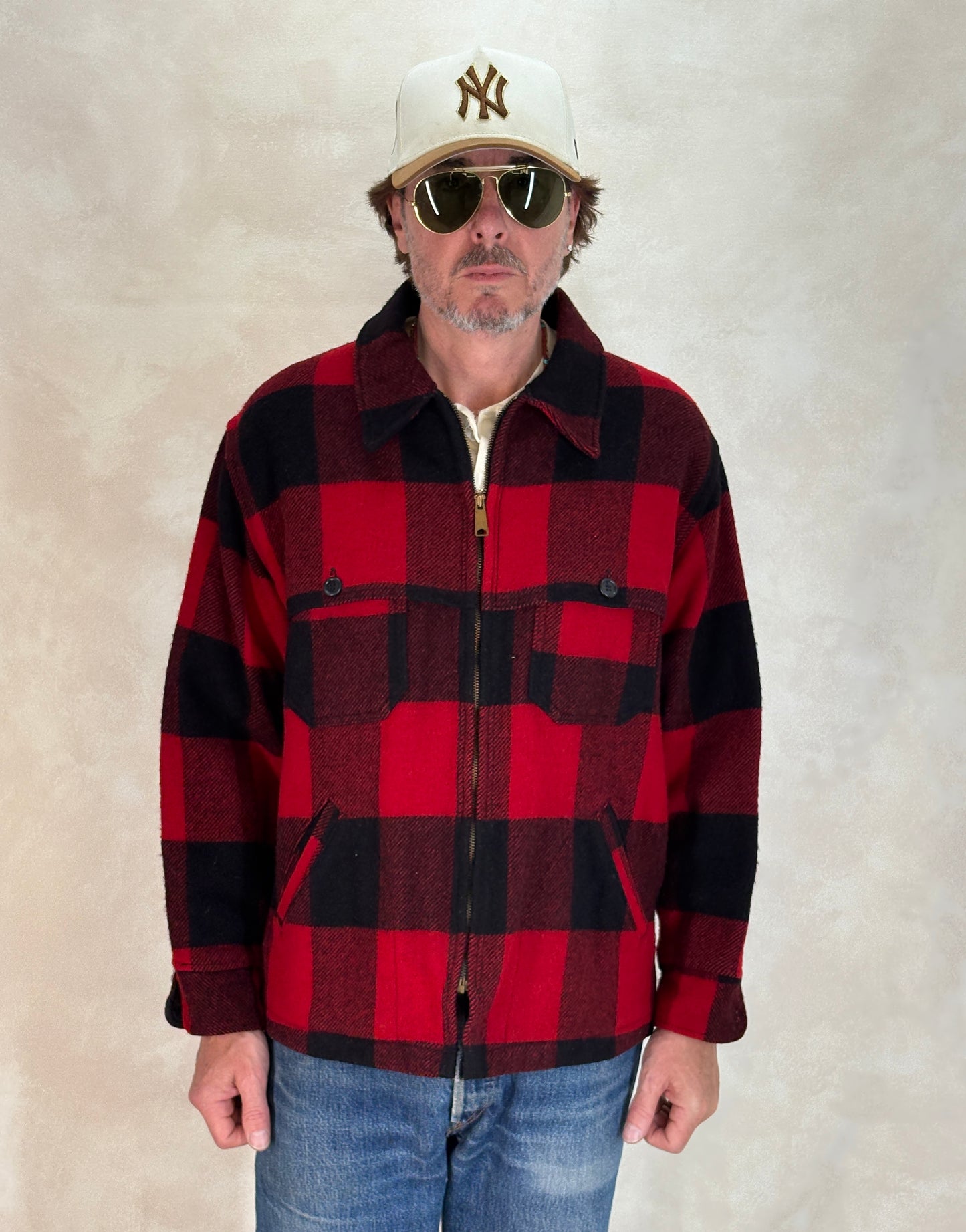 Size XL. Woolrich plaid wool jacket Made in USA