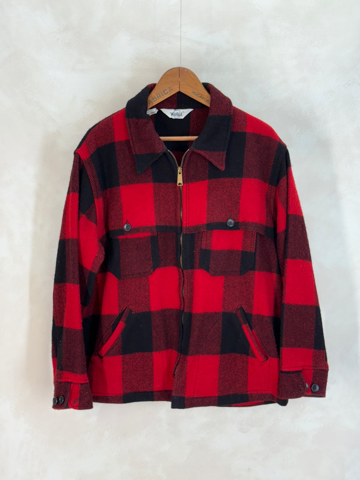 Size XL. Woolrich plaid wool jacket Made in USA
