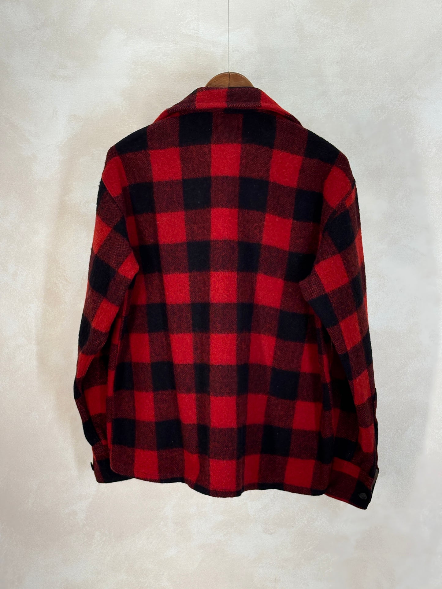 Size 40US / 50EU. Authentic 50s USA-Made Heavyweight Wool Plaid Shirt