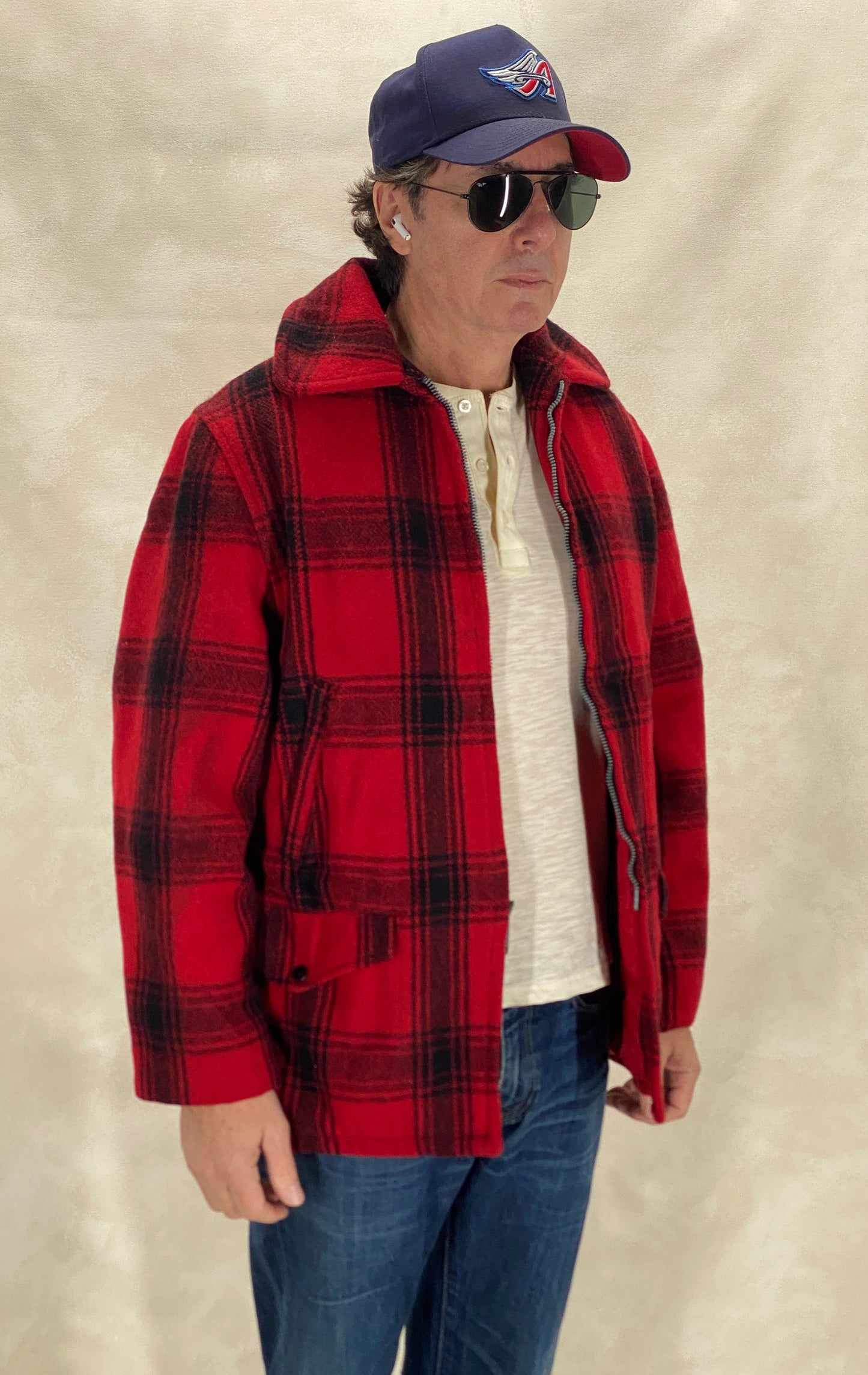 Size 42 US (52EU) 50s Penneys hunting plaid wool jacket Made in USA