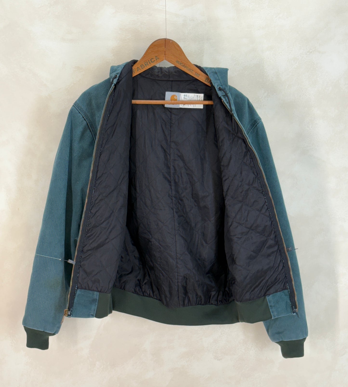 Size Med. 90s Green Vintage hooded Carhartt jacket Made in USA