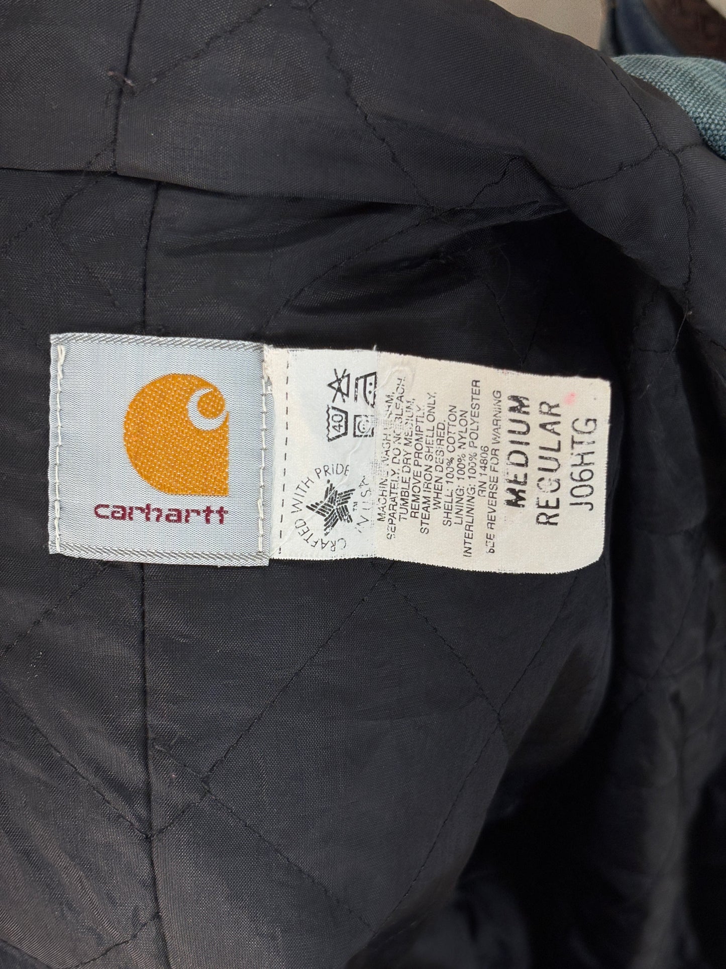 Size Med. 90s Green Vintage hooded Carhartt jacket Made in USA