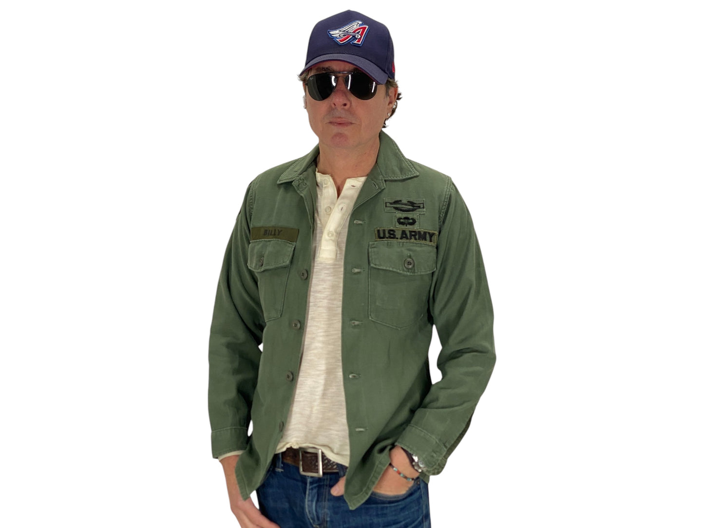 Small. Authentic Vintage US Army Vietnam war era 1967 OG 107 type 1 fatigue shirt