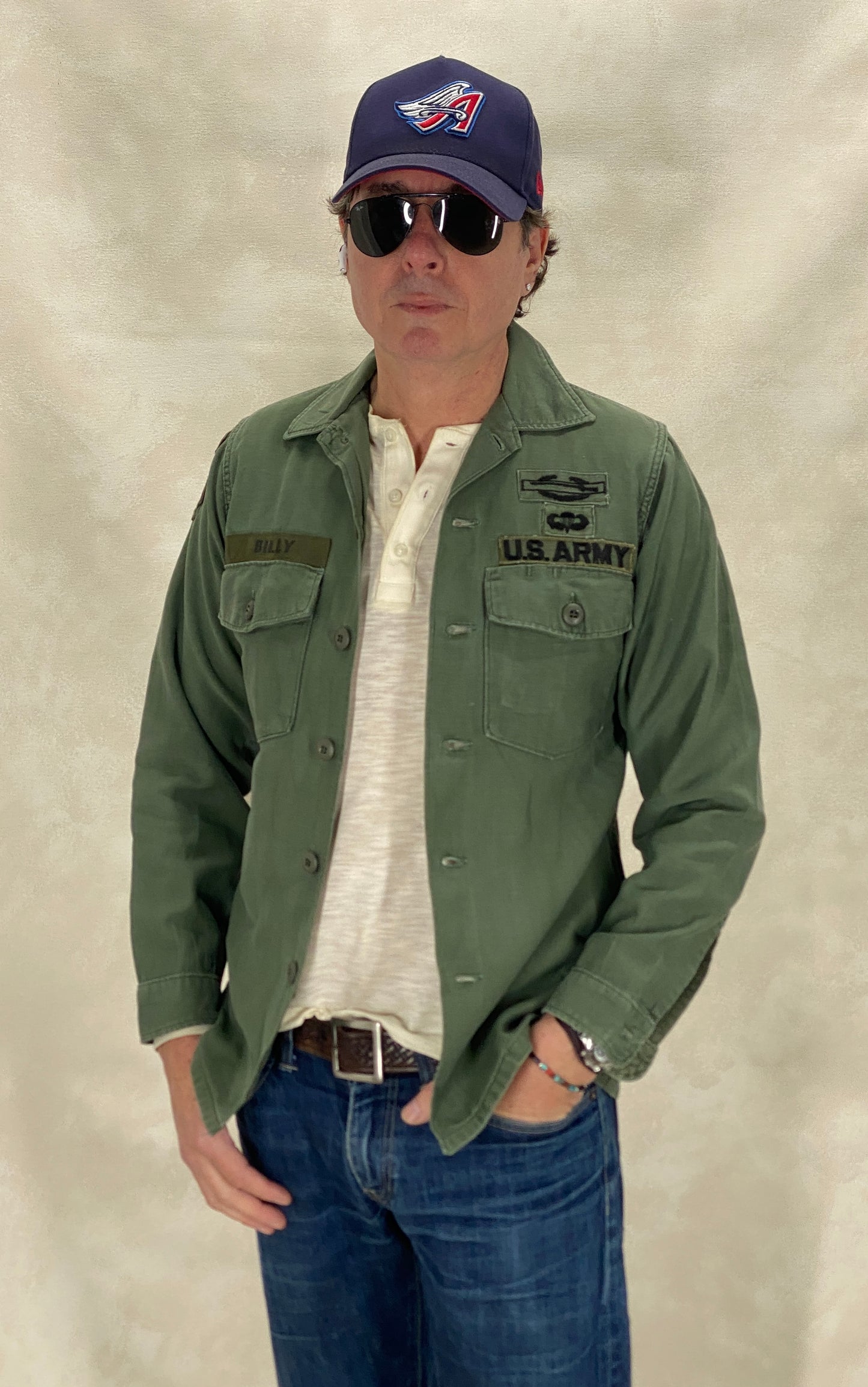 Small. Authentic Vintage US Army Vietnam war era 1967 OG 107 type 1 fatigue shirt