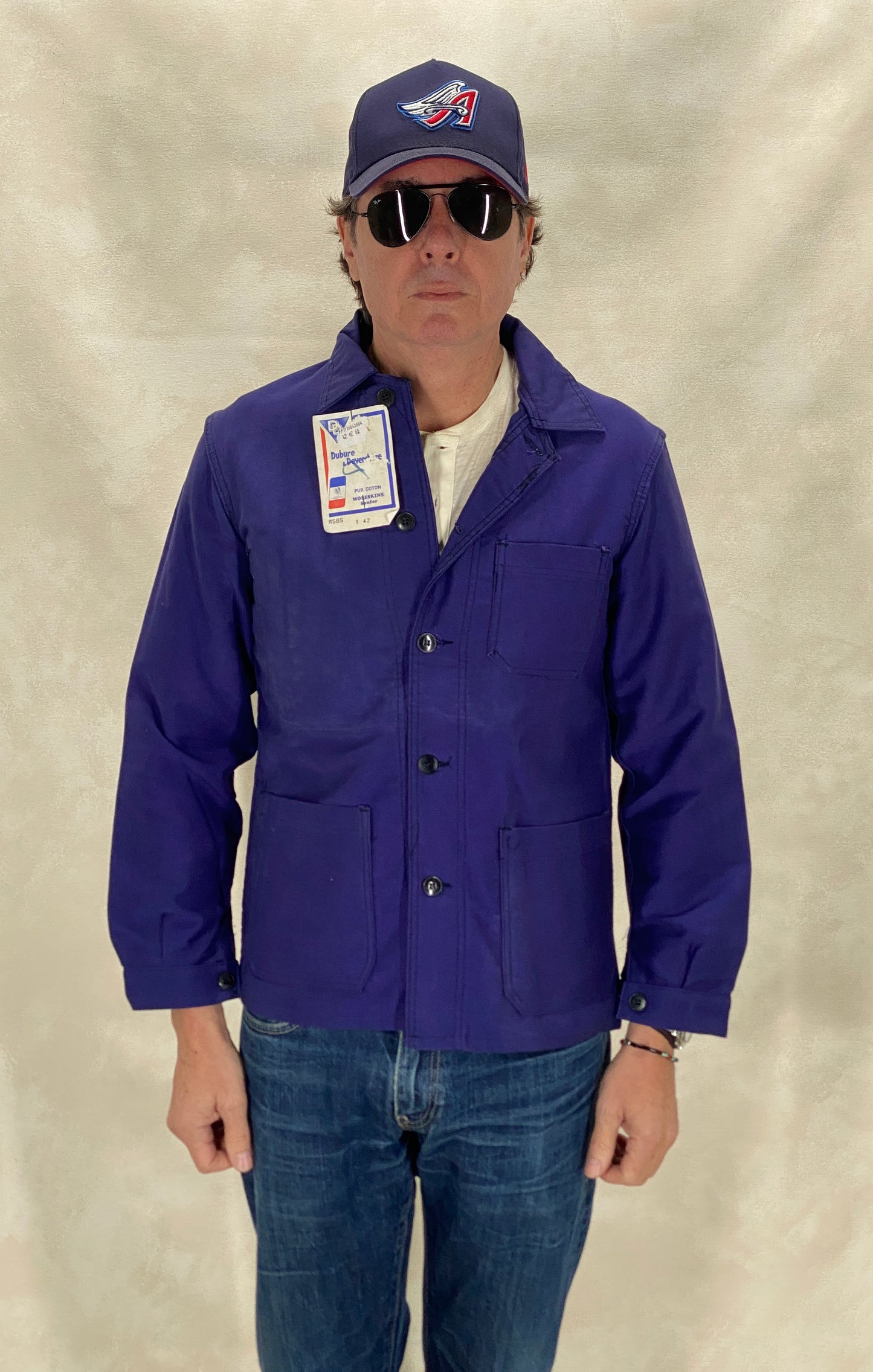 size 42EU. Vintage French Moleskin jacket. NOS