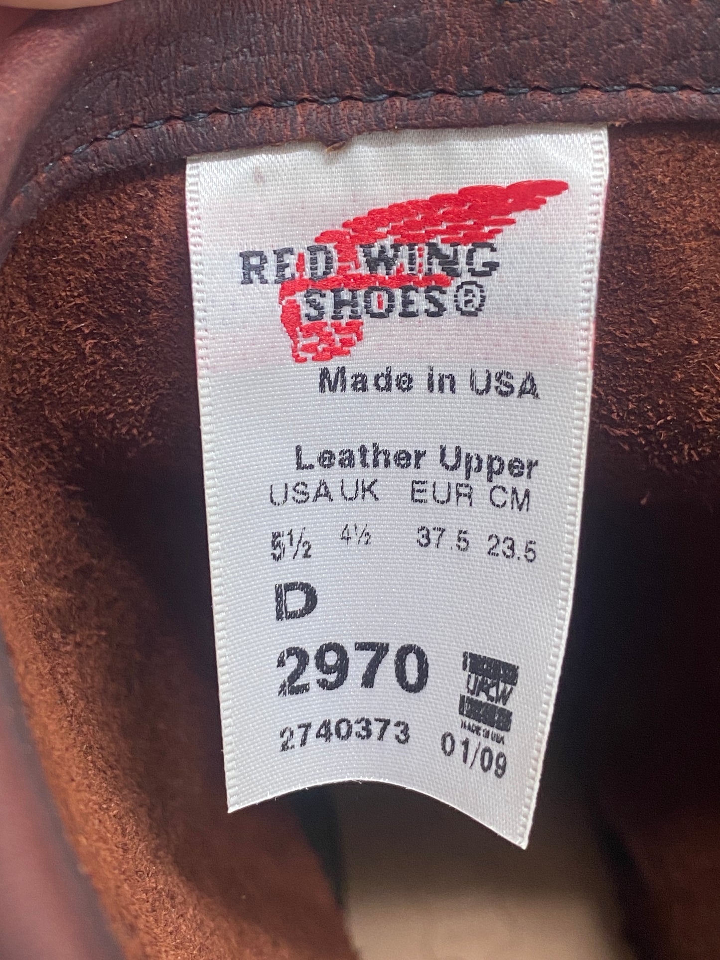 Size 5.5D US (37.5 EU) RW 2970 Heritage Engineer Boots, Made in USA Factory Seconds