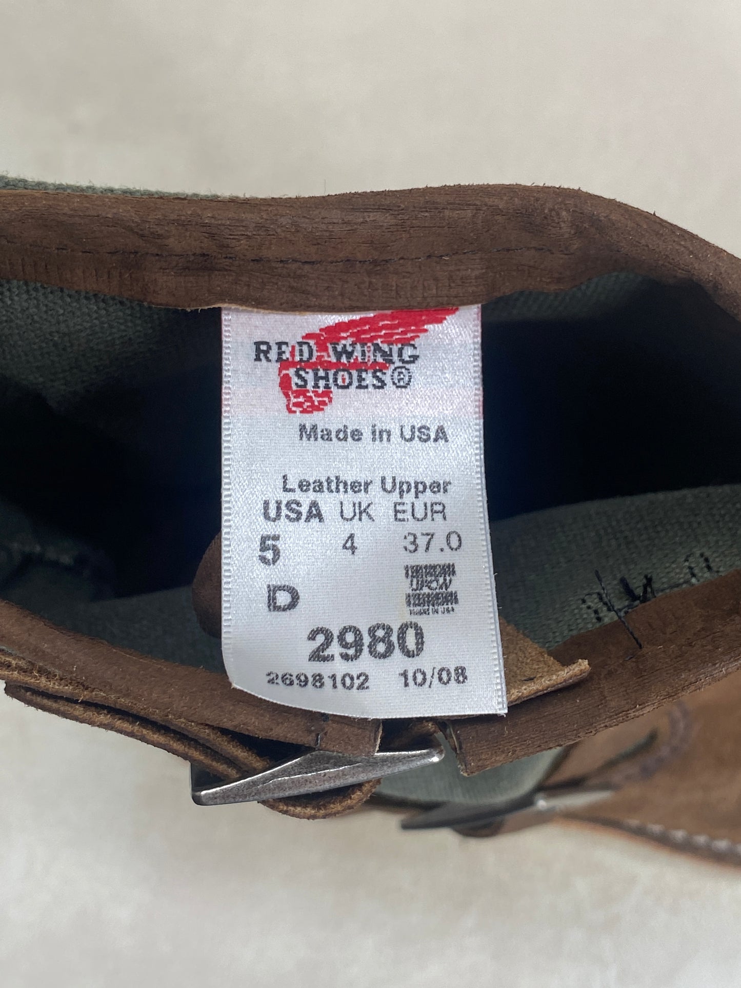 red wing 2980 pecos boots made in usa size 5d 37 eu leather