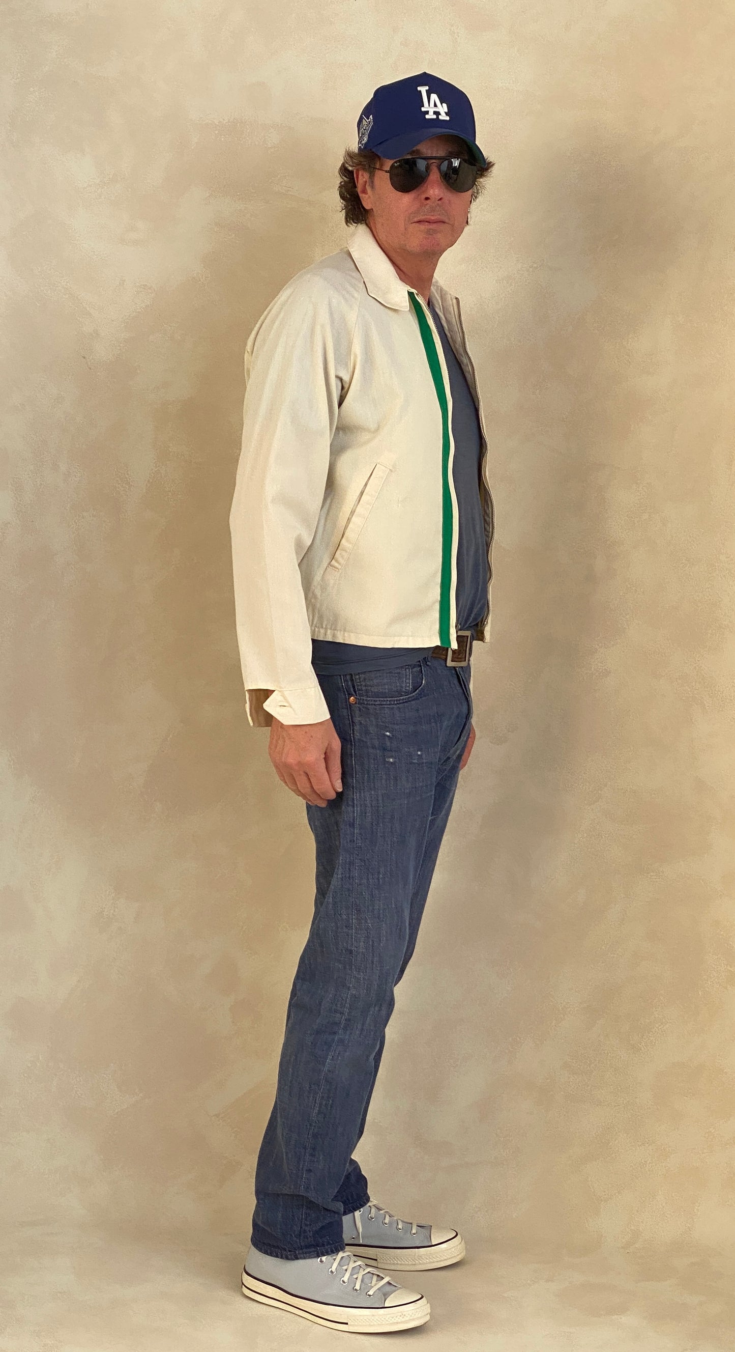 60s vintage cotton jacket, size Small, made in the USA.