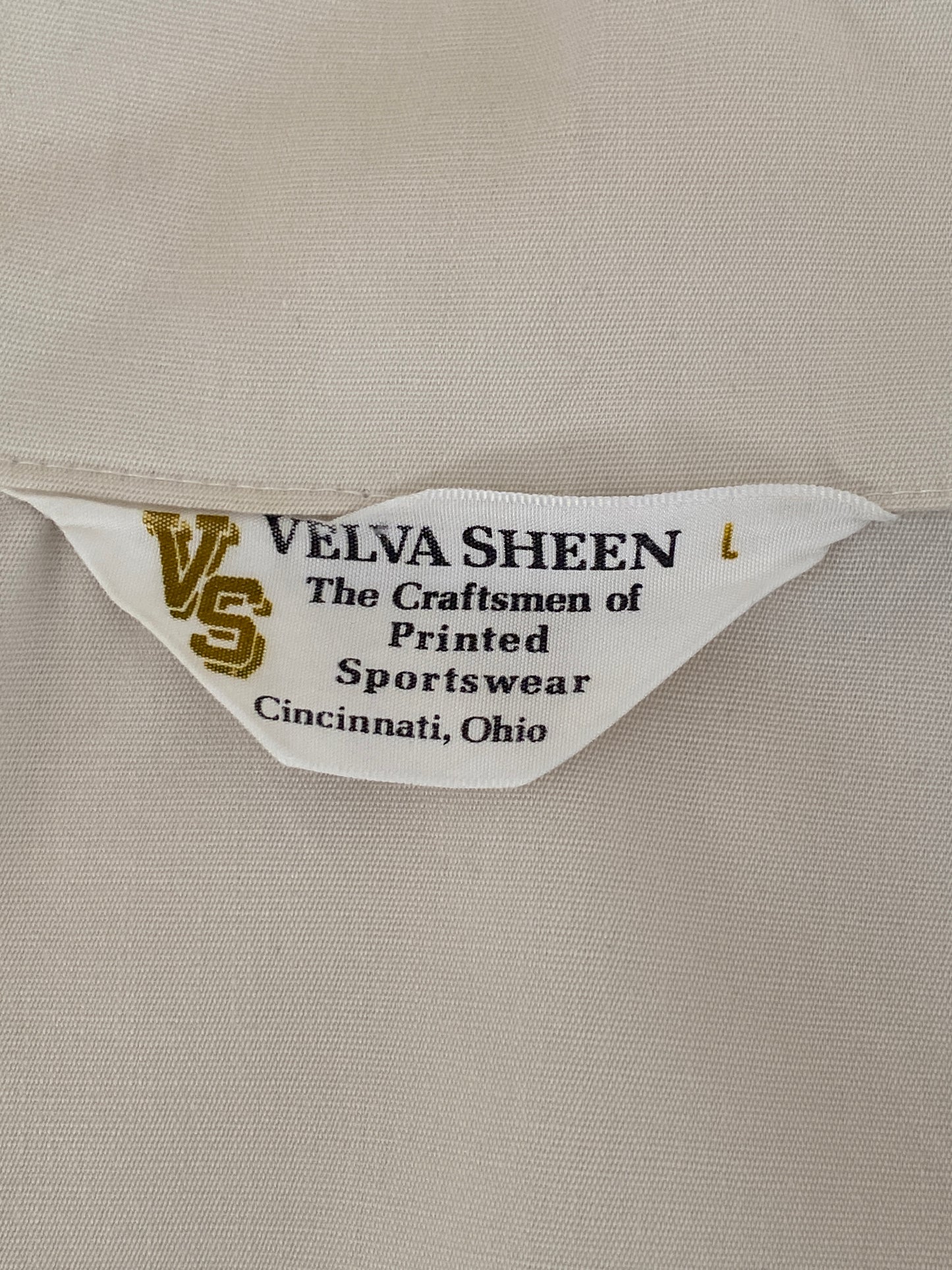 Vintage 60s Velva Sheen cotton jacket, size Large, made in the USA.