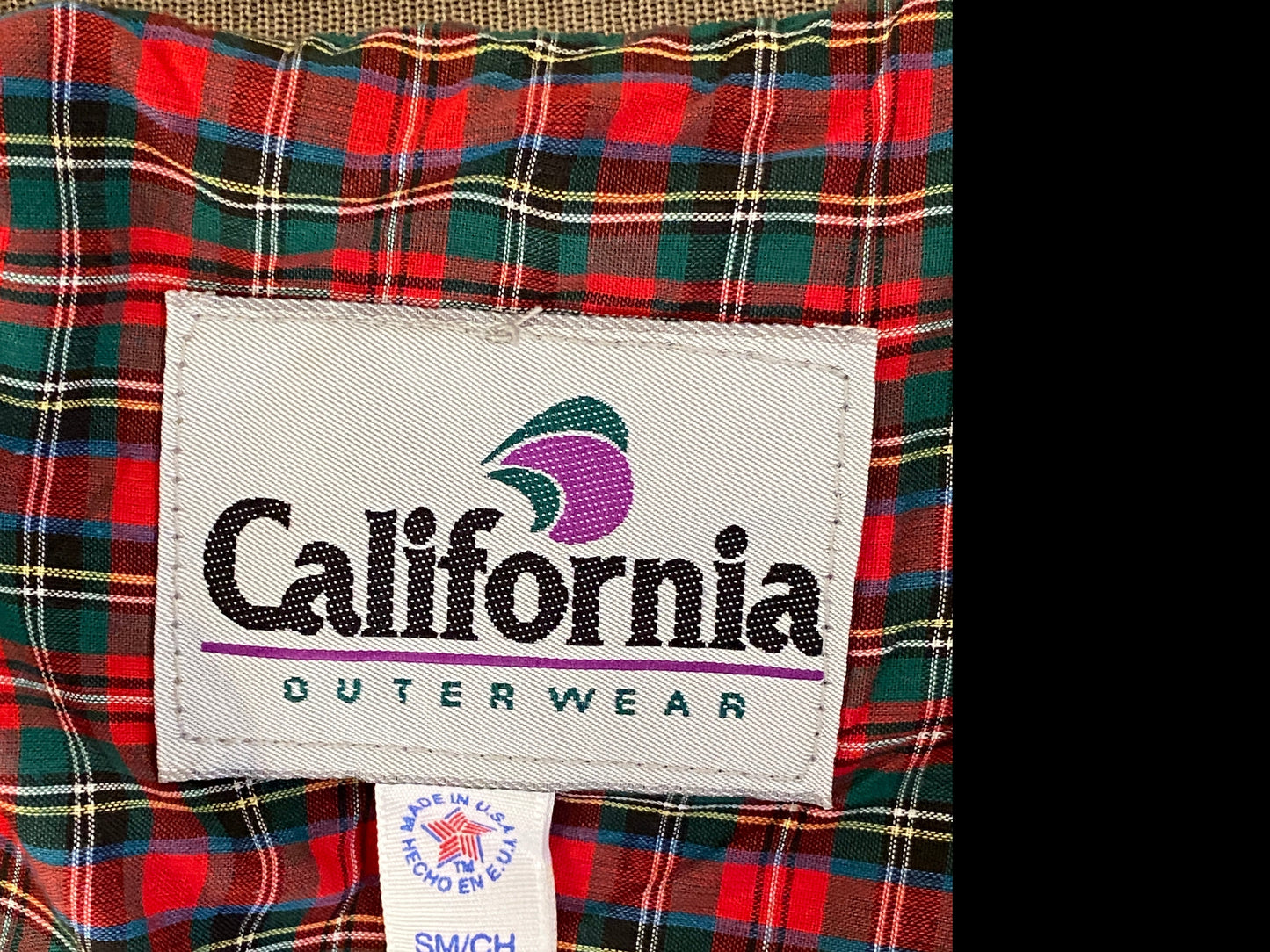 Size Small, 80s Vintage California Light Jacket Made in USA