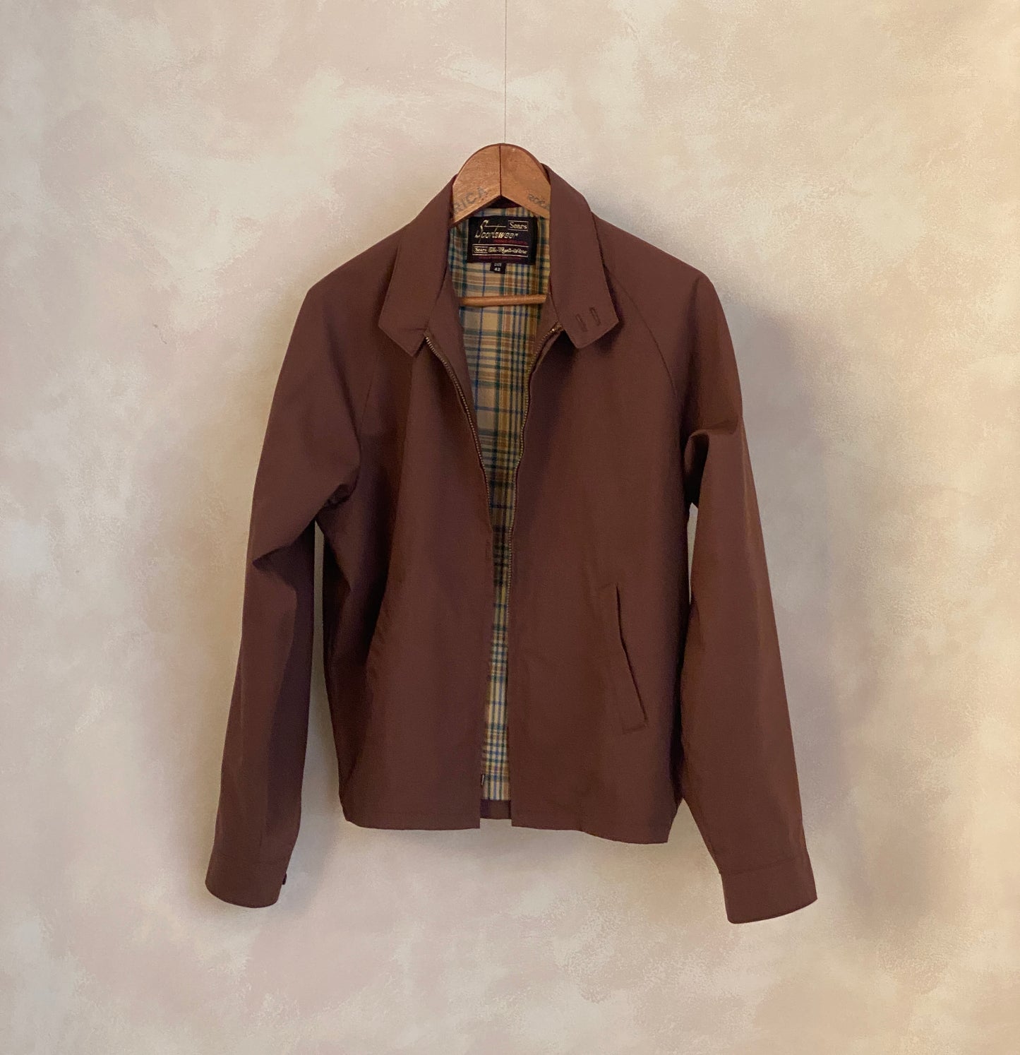 Size 42US /52EU 60s Vintage cotton zipper jacket Made in USA