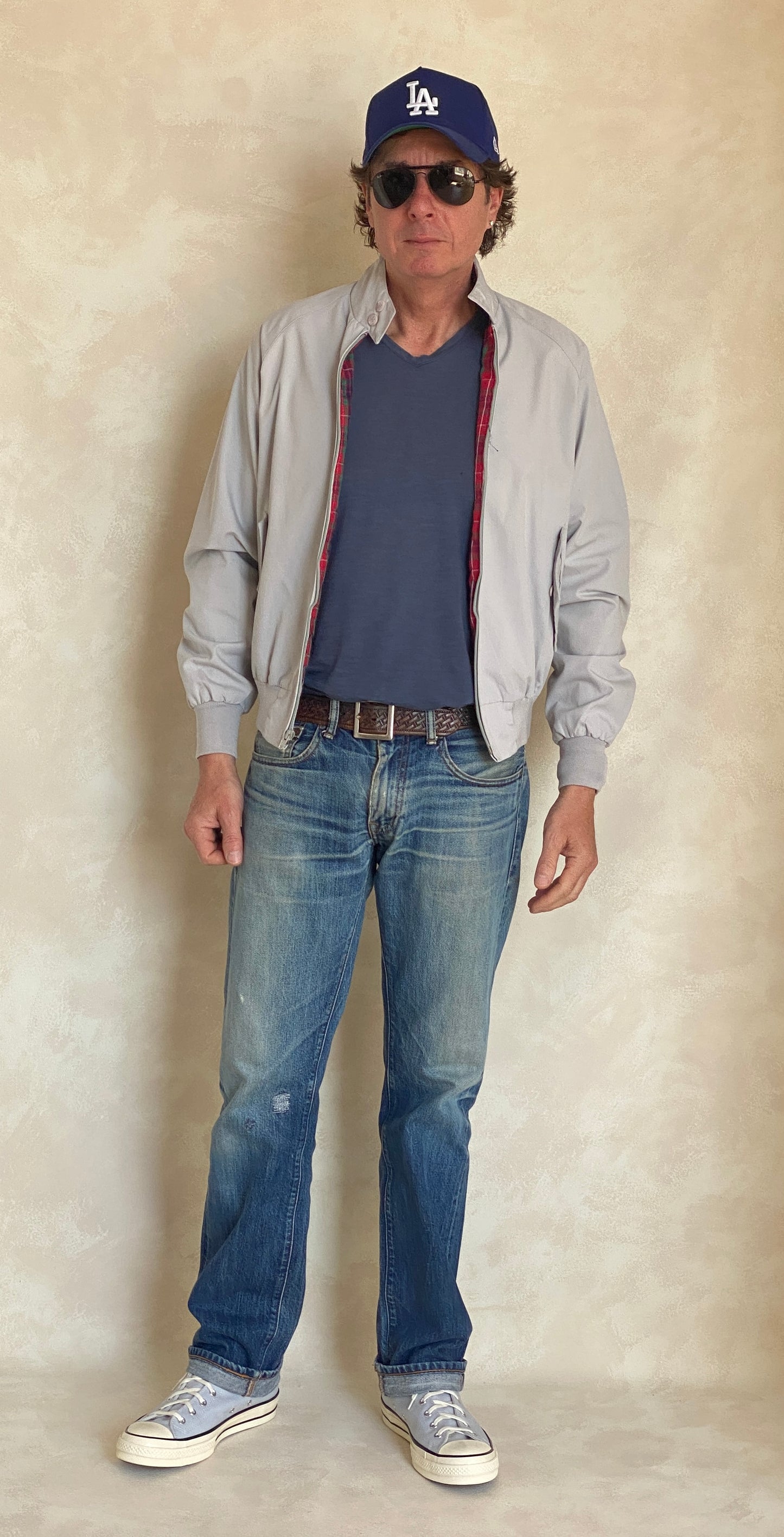 Vintage light zipper jacket, size Small.