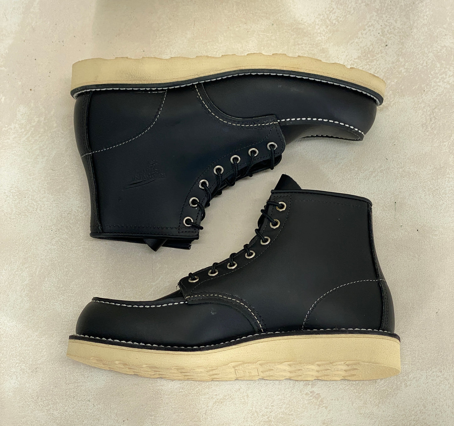 Size 8.5 D US (41.5 EU ) Red Wing 8130 Moc Toe Black Boots Factory Second Made