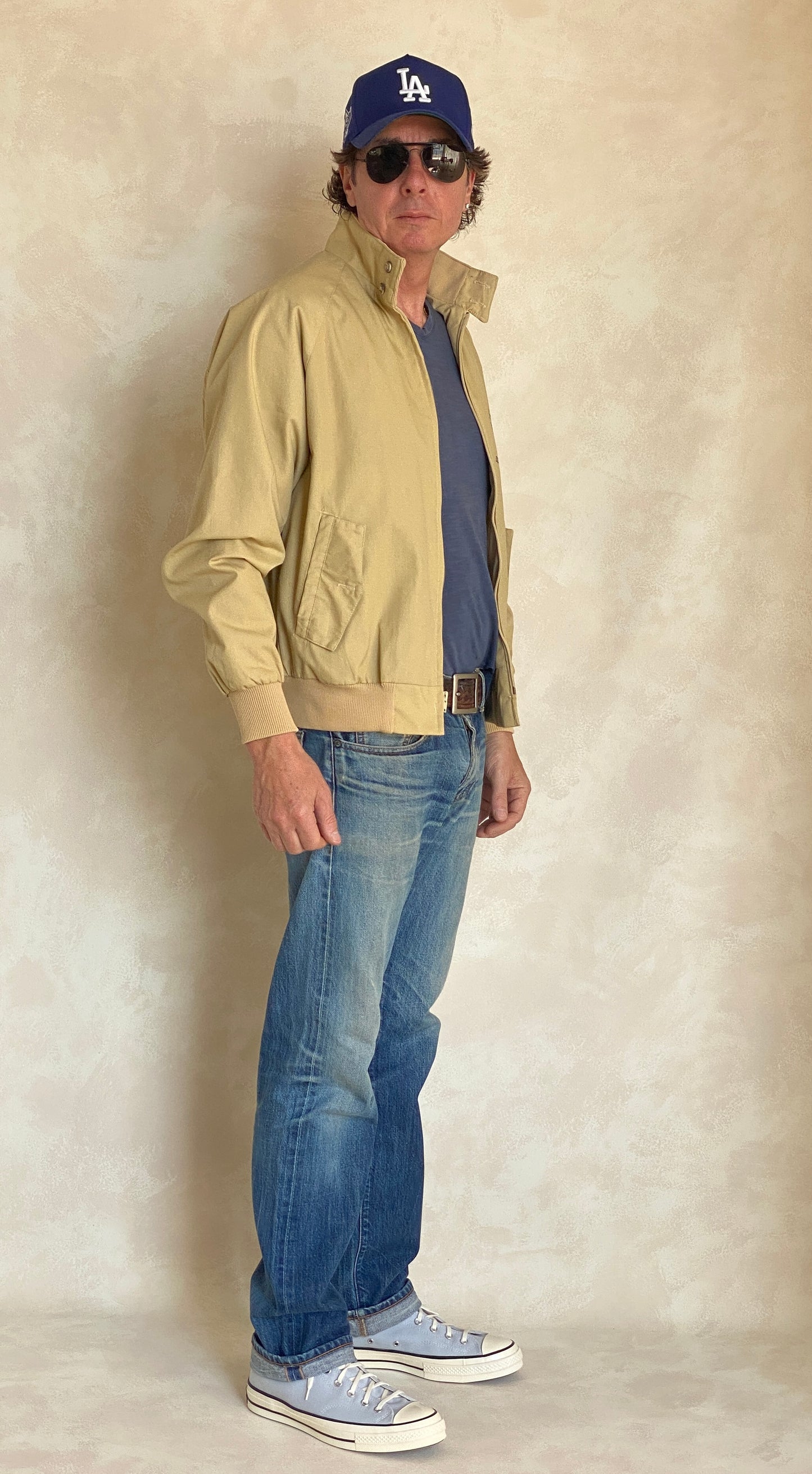 Size Medium Vintage Light Zipper Jacket Made in USA