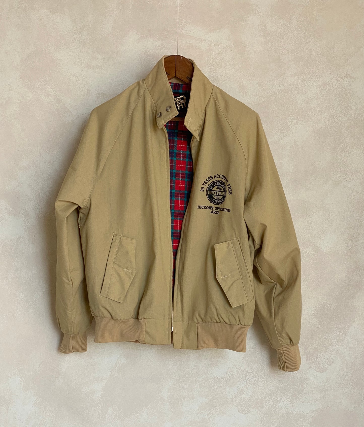 Size Medium Vintage Light Zipper Jacket Made in USA