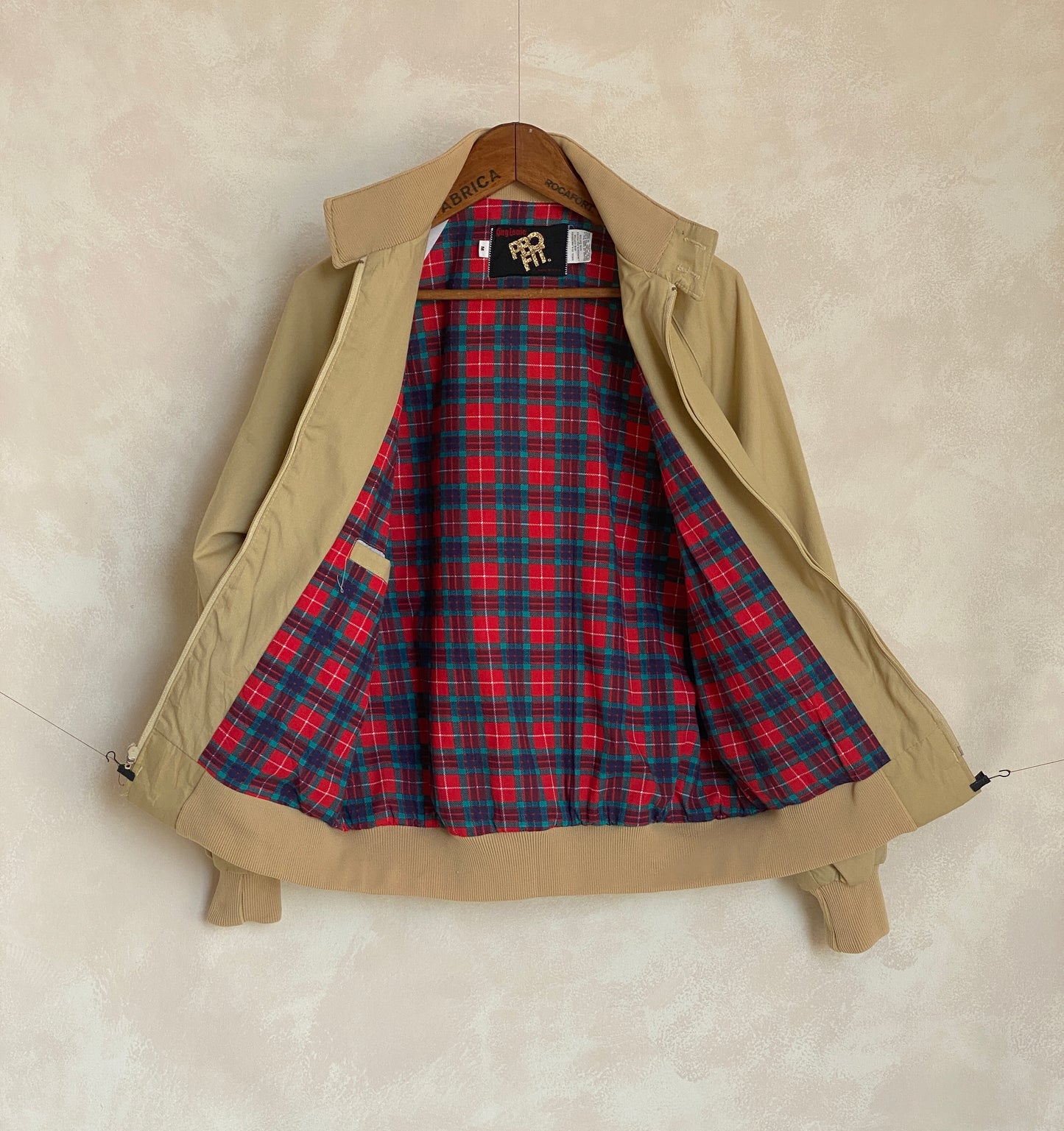 Size Medium Vintage Light Zipper Jacket Made in USA