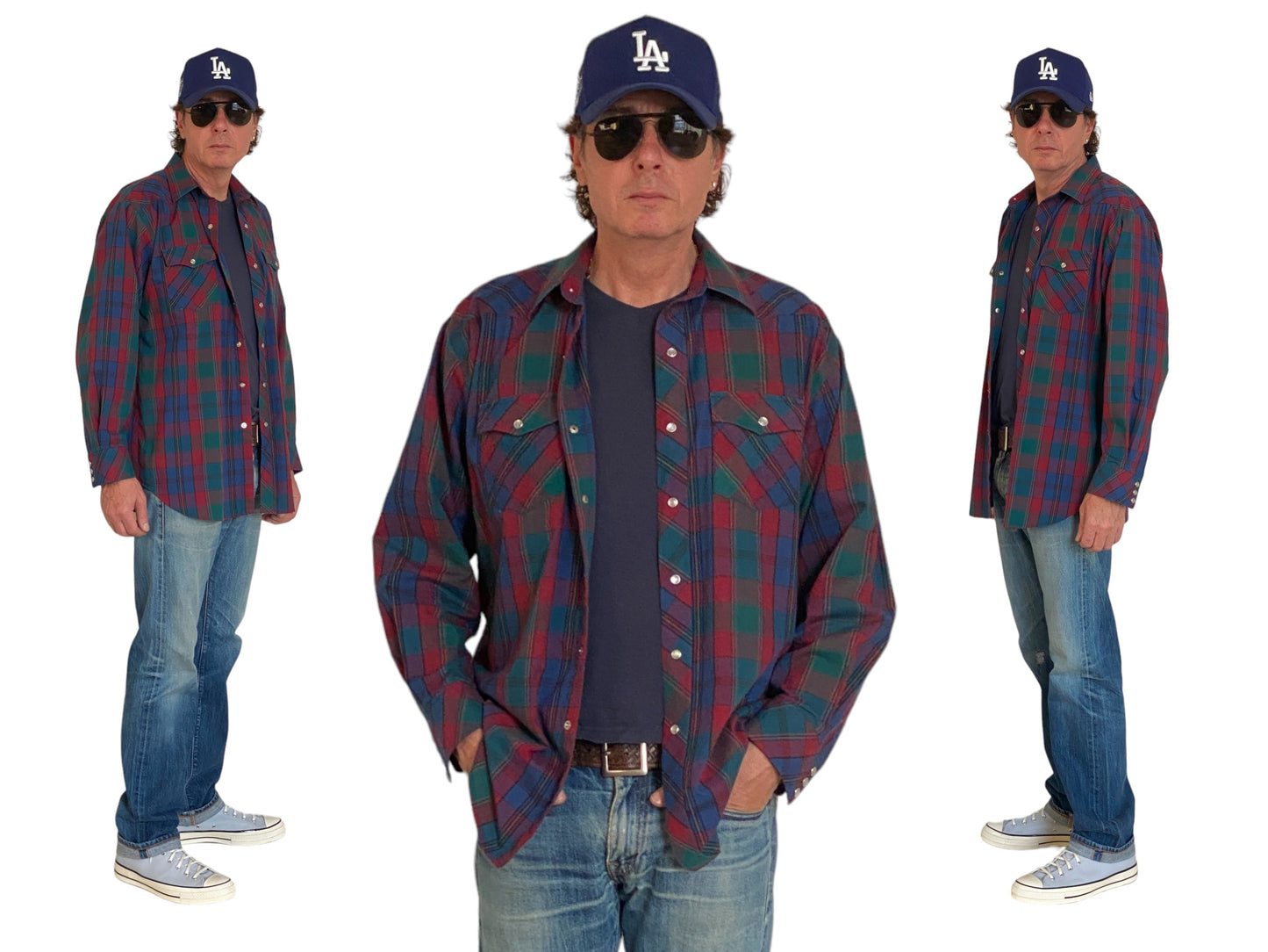 Large. Vintage 90’s plaid Flannel western shirt