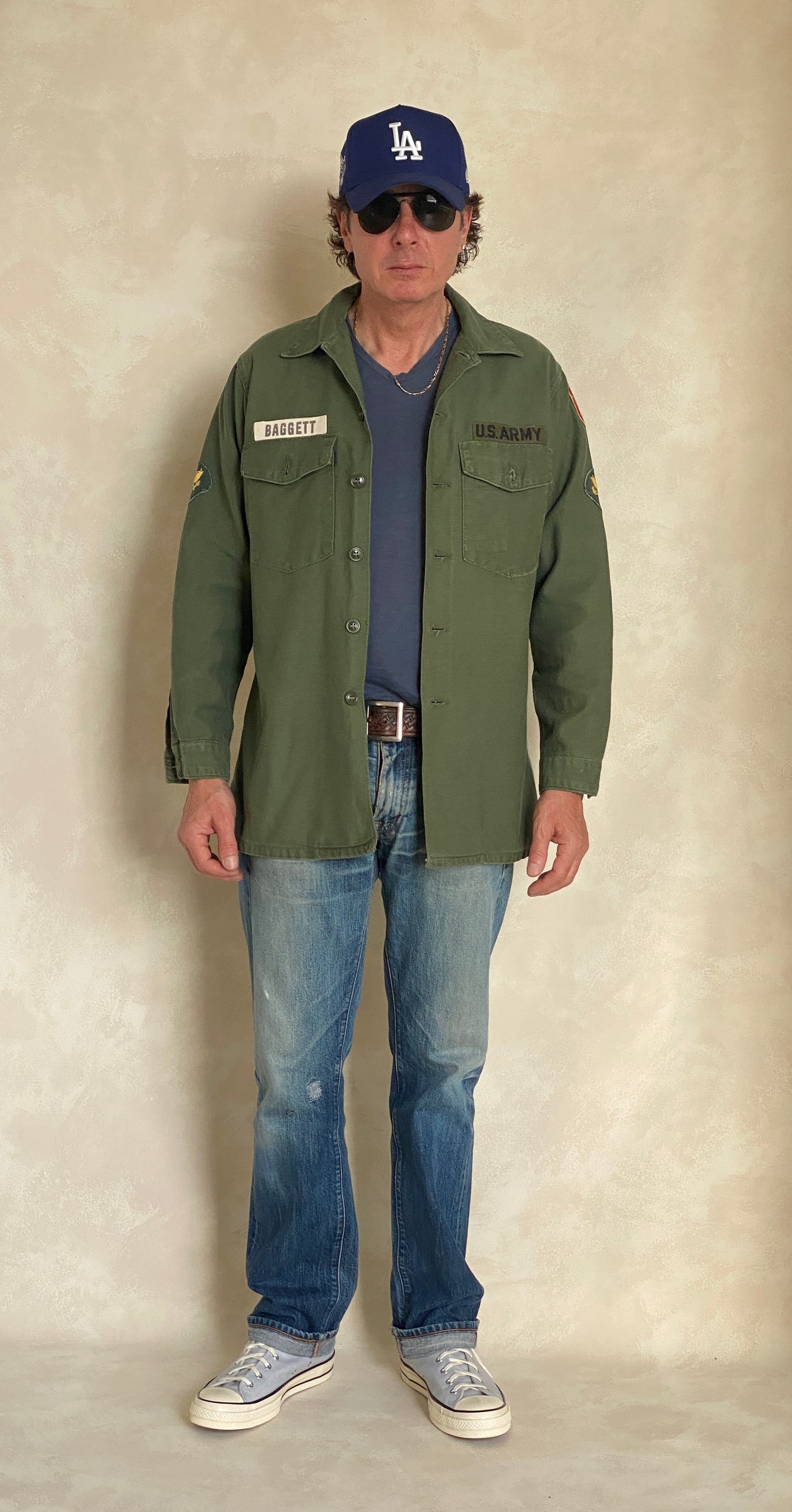 Authentic 1966 Vintage US Army OG 107 Fatigue Shirt - Size L | Military Collectible