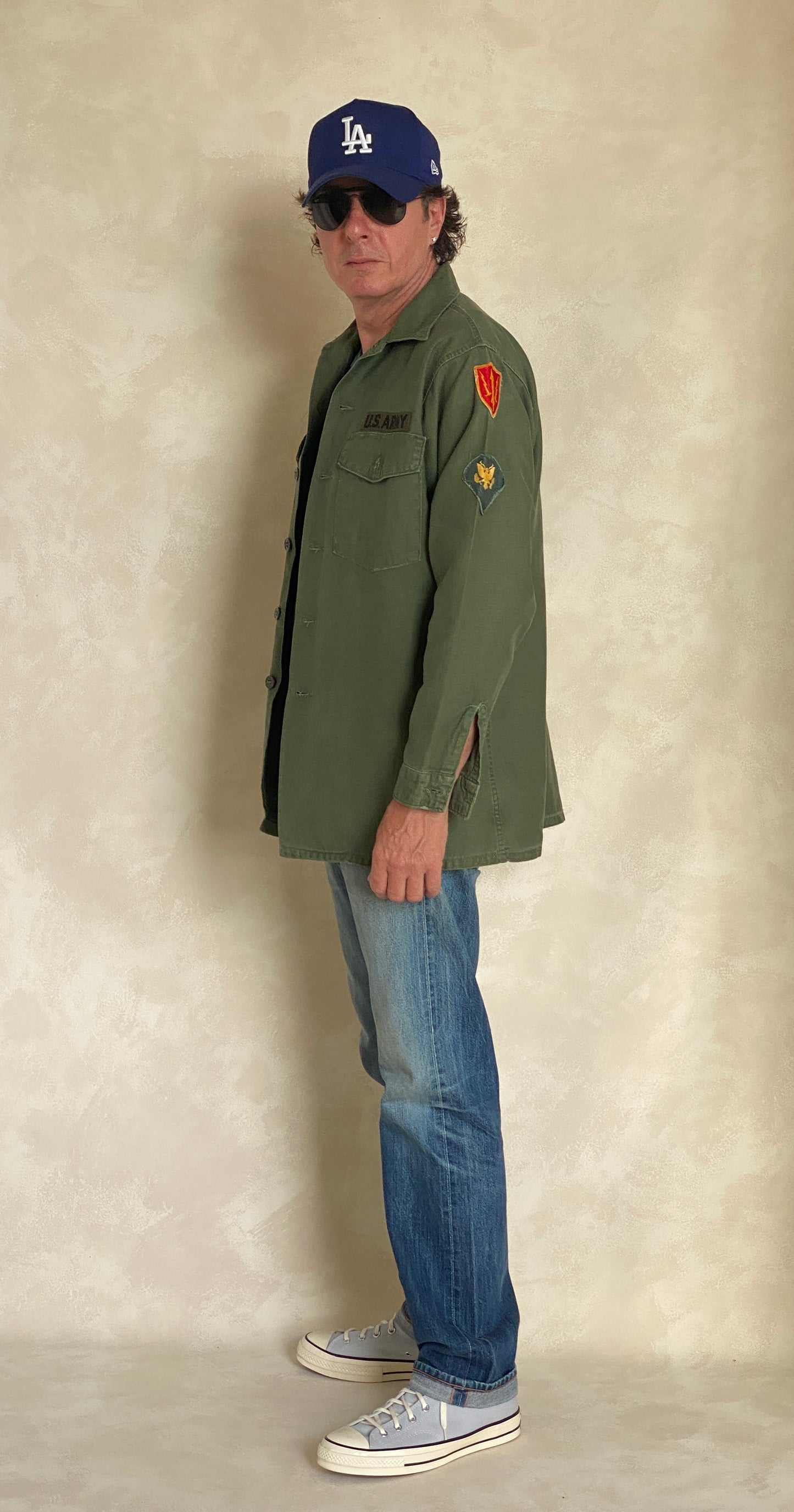 Authentic 1966 Vintage US Army OG 107 Fatigue Shirt - Size L | Military Collectible