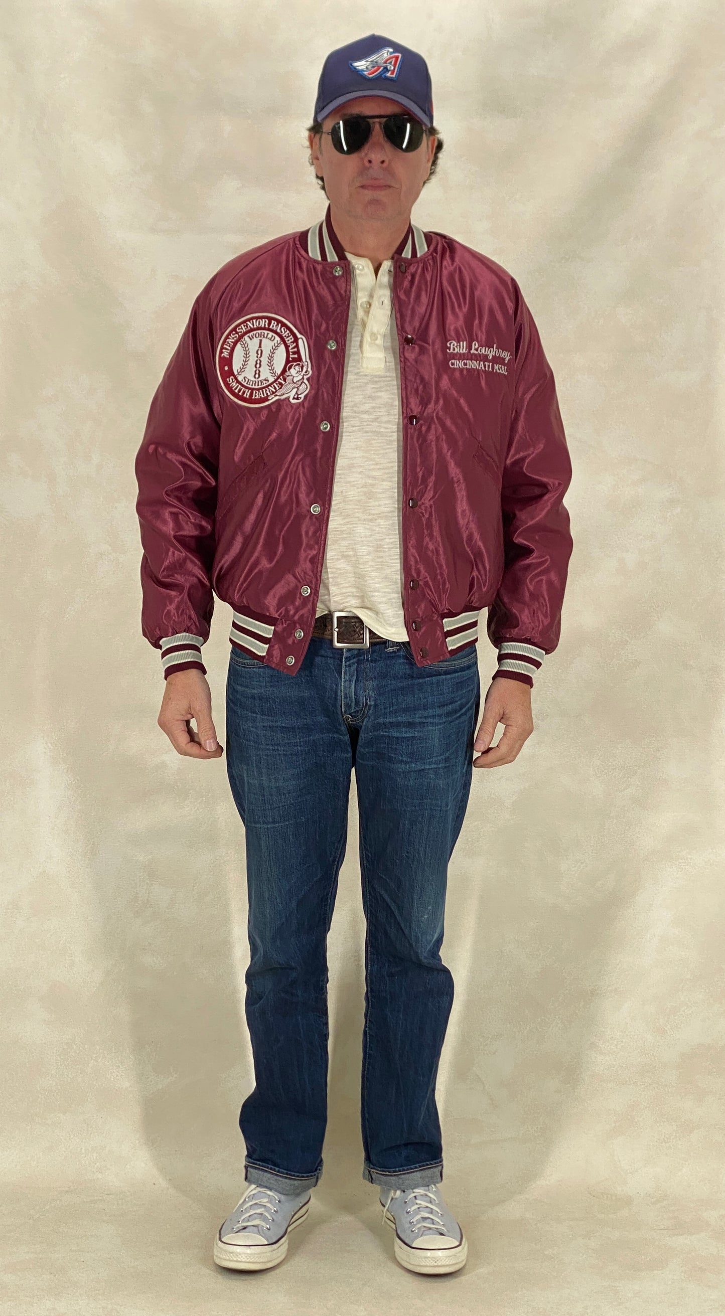 Size Med. Vintage 80s Butwin Satin Baseball Varsity Jacket – Made in USA