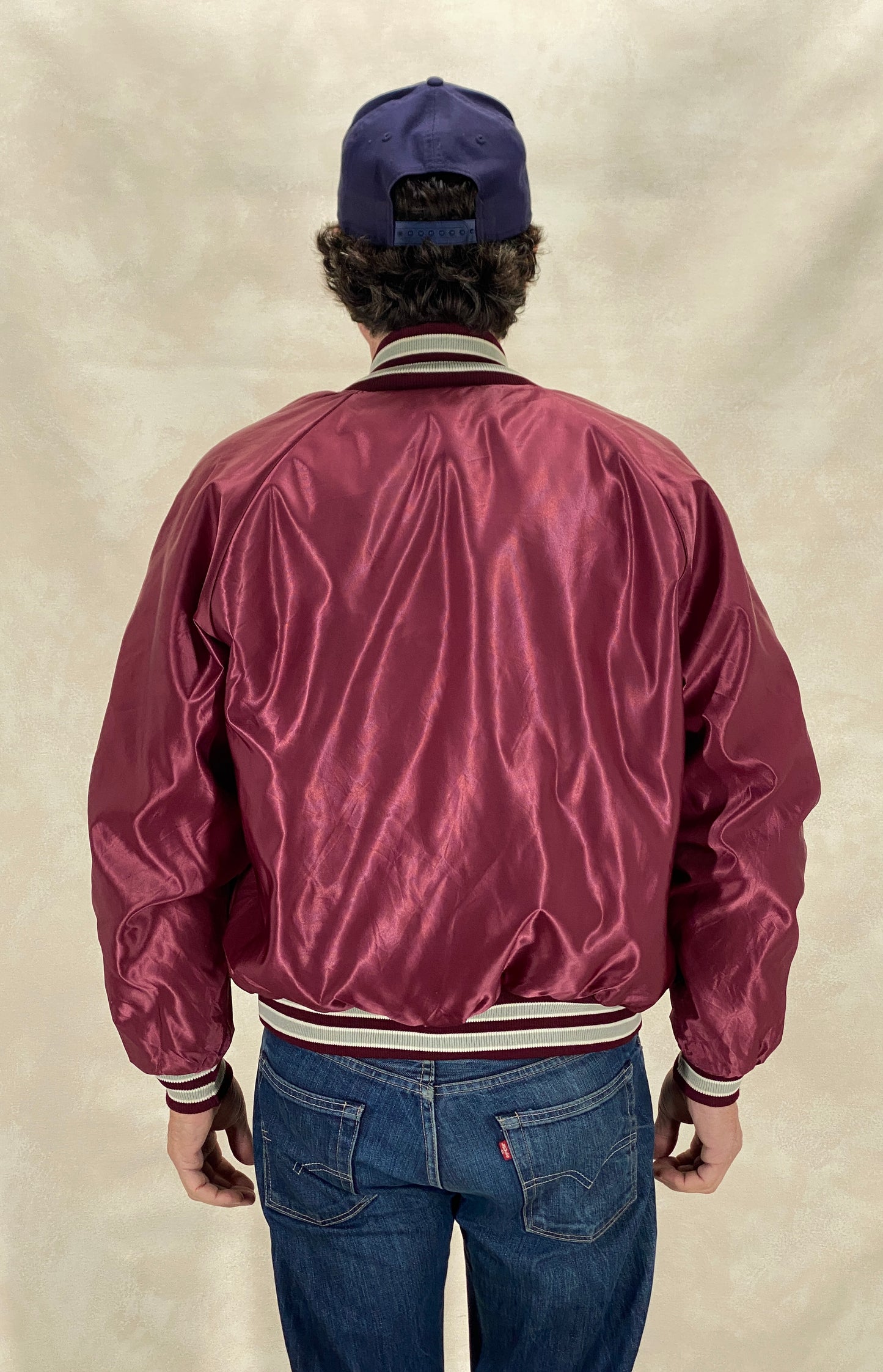 Size Med. Vintage 80s Butwin Satin Baseball Varsity Jacket – Made in USA