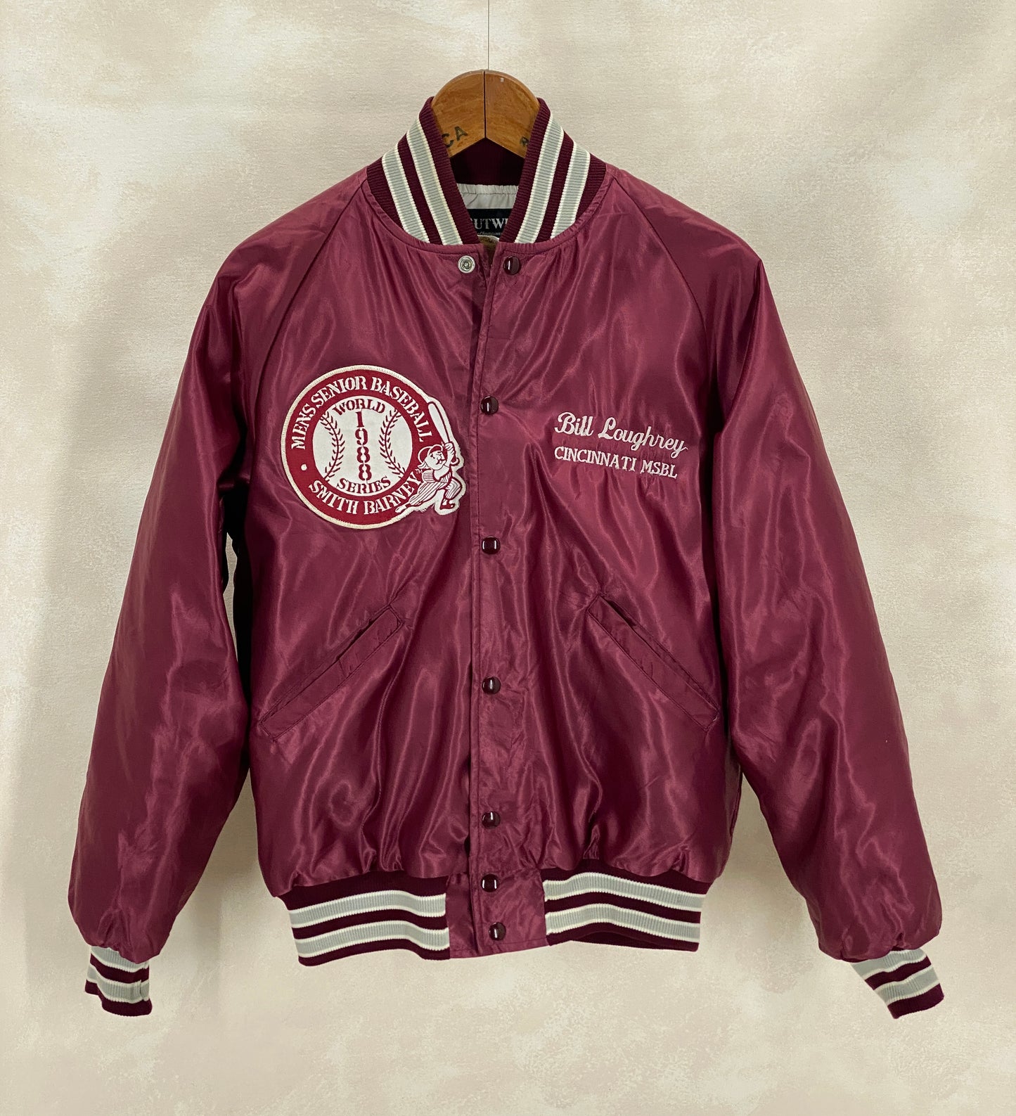 Size Med. Vintage 80s Butwin Satin Baseball Varsity Jacket – Made in USA