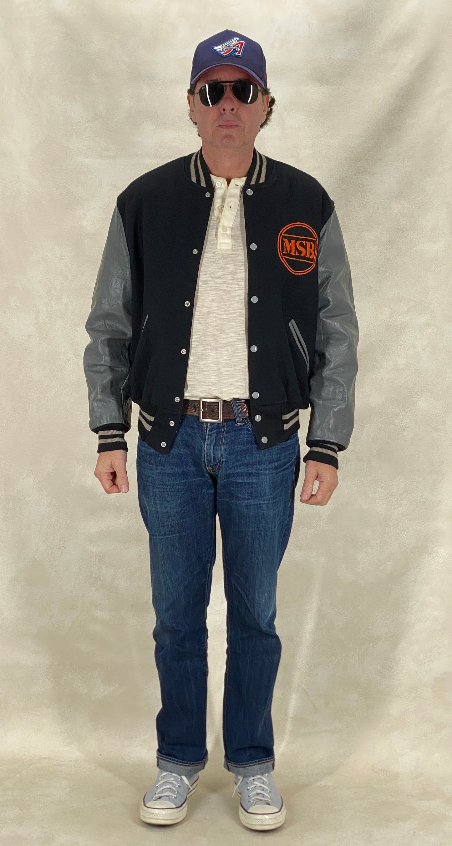 Large. Vintage 60s Varsity wool and leather jacket Made in USA