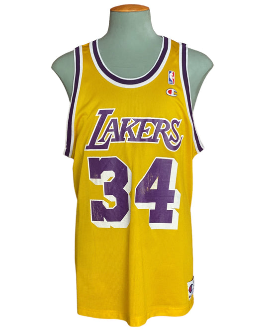 Size 48. # 34 Shaquille O'Neal LA Lakers Vintage NBA Champion Jersey