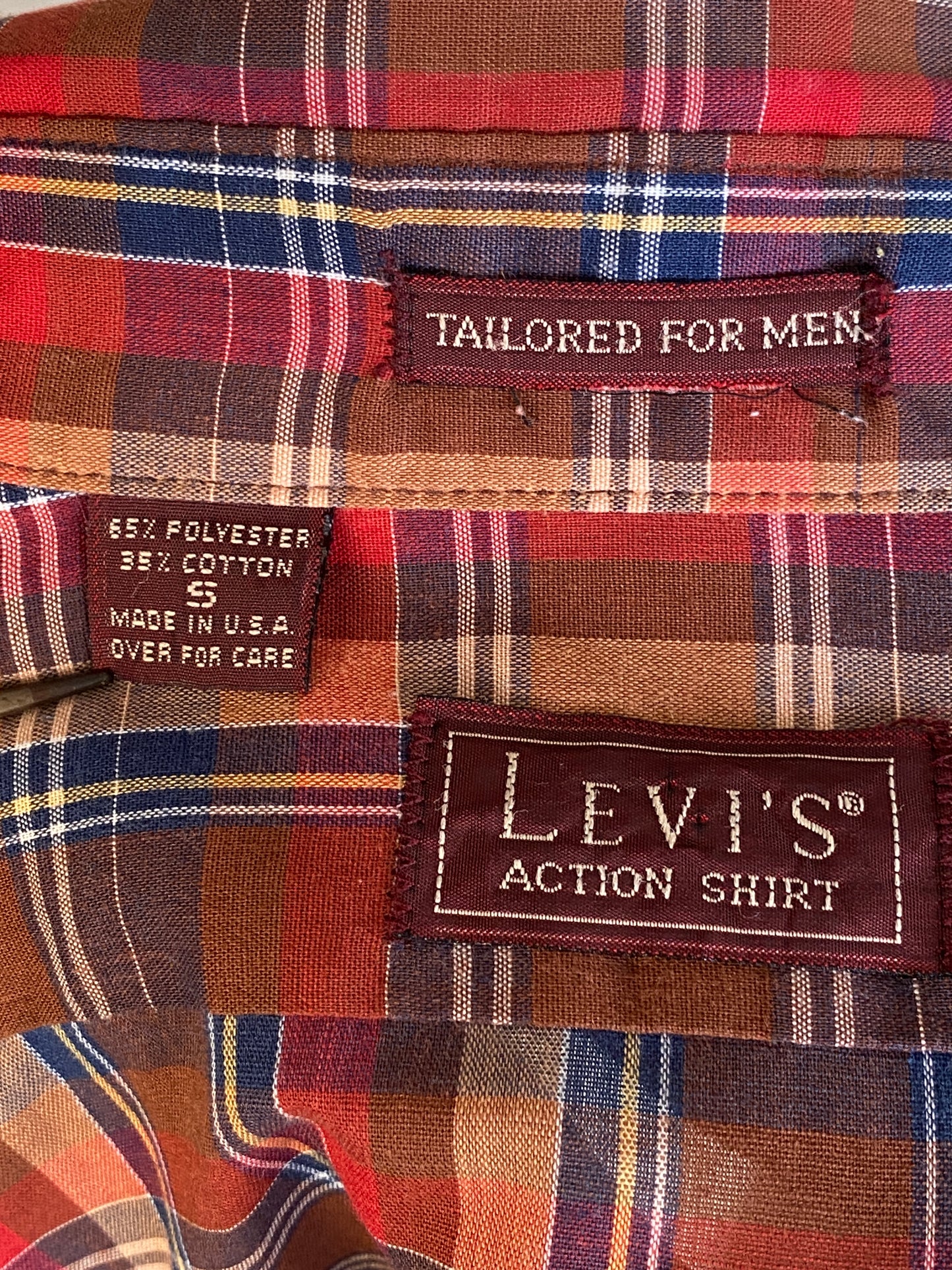 Small Vintage 80’s Levi's Plaid Shirt | Made in USA | Classic Retro Style | USA Vintage BCN