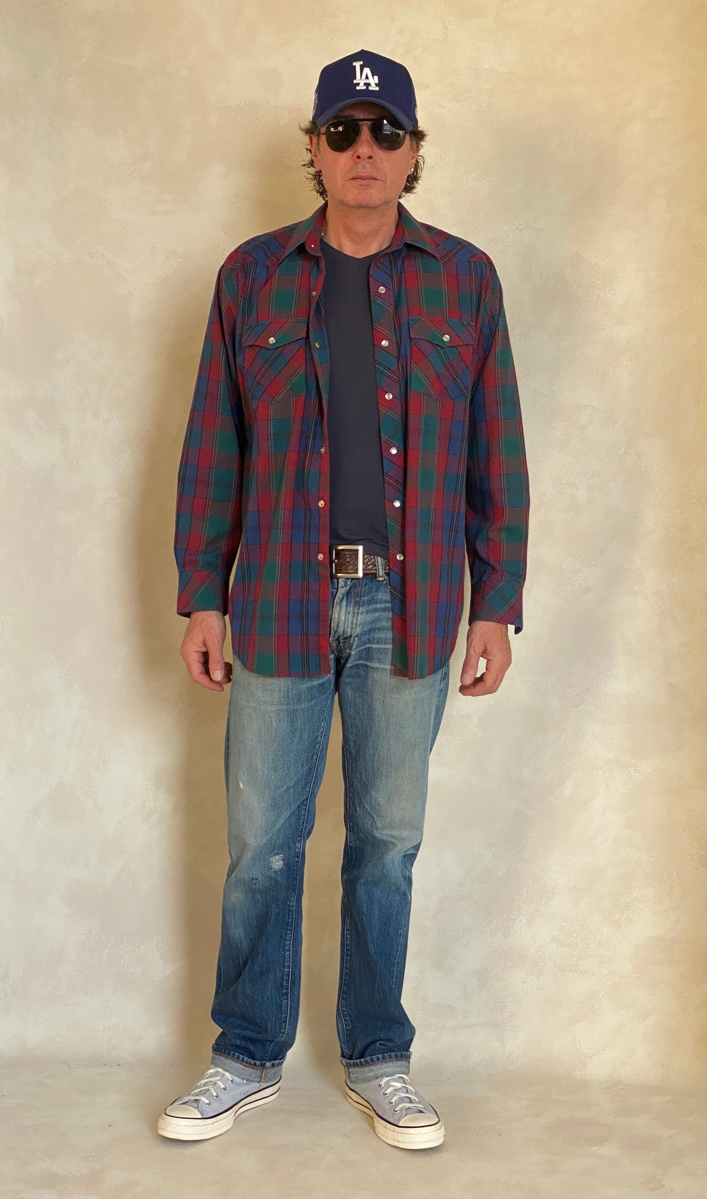 Large. Vintage 90’s plaid Flannel western shirt