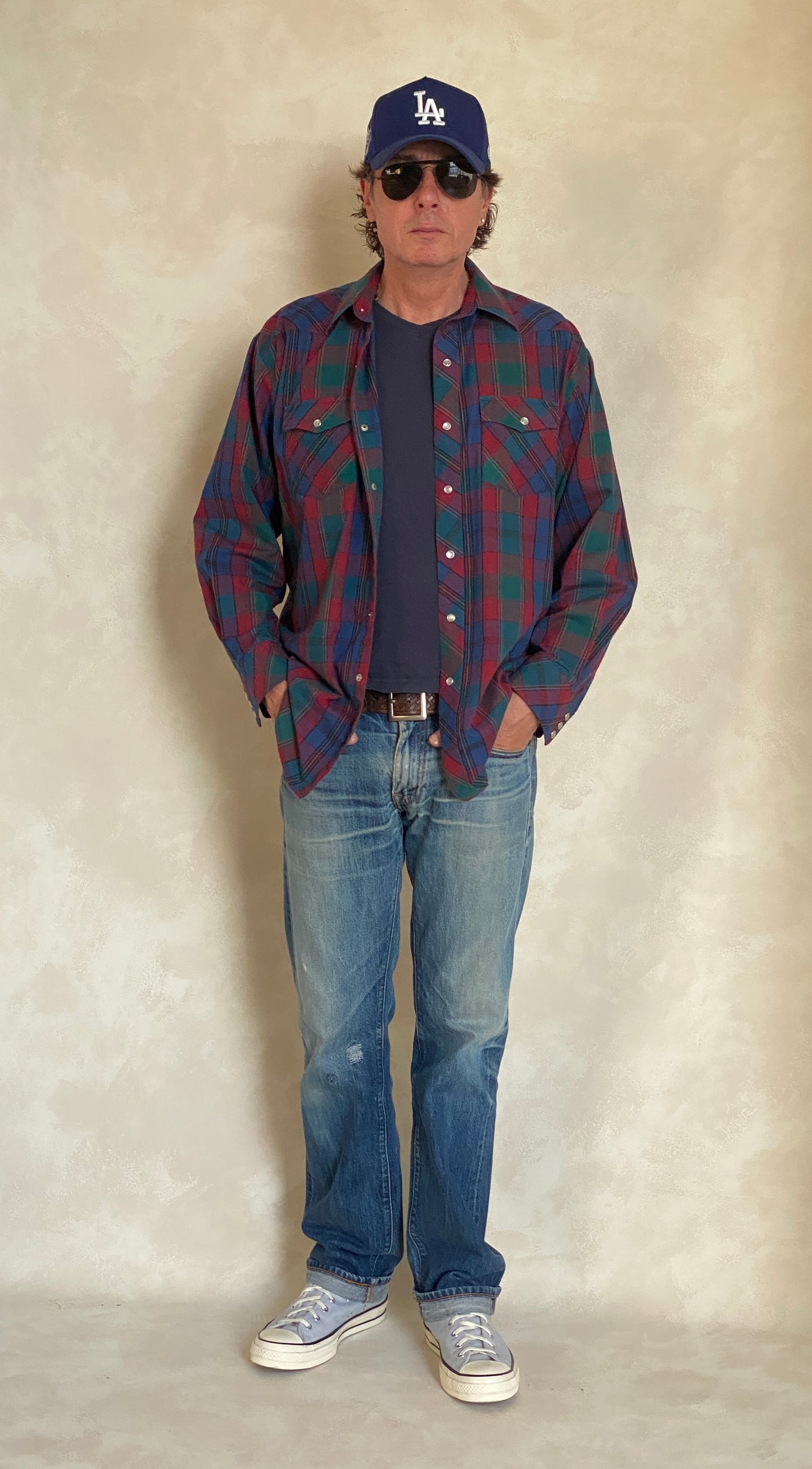 Large. Vintage 90’s plaid Flannel western shirt