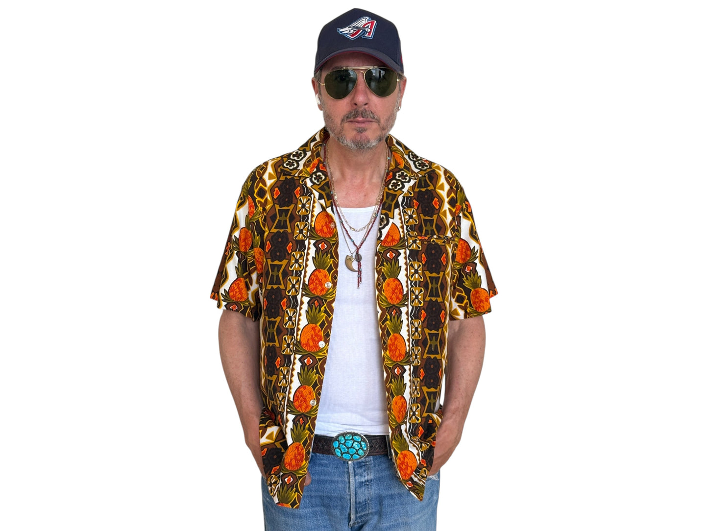 Vintage 60s Hawaiian Cotton Shirt Made in Hawaii | Size M