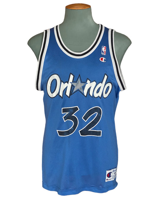 Size 44 vintage 90s Orlando NBA jersey, Player O'Neal #32, made by Champion - retro basketball apparel