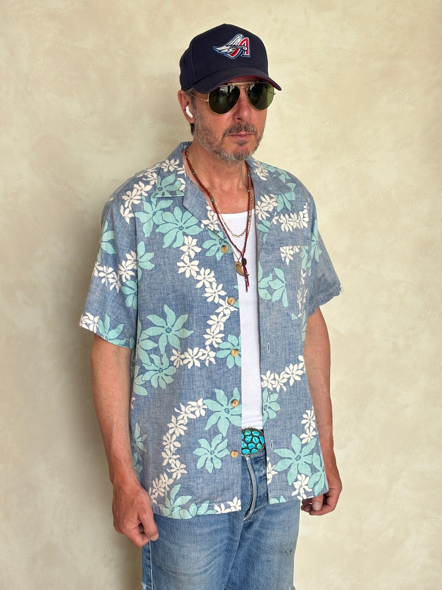 XL. Vintage 80s Hawaiian cotton shirt
