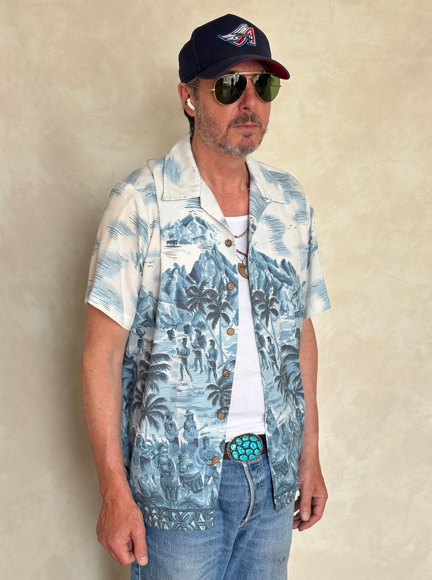 Large Vintage 70s Hawaiian Thin Cotton Shirt | Retro Island Style