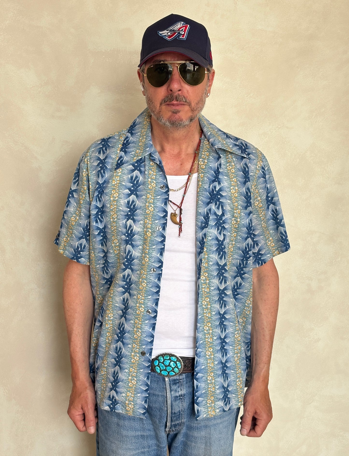Large Vintage 70s Hawaiian Thin Cotton Shirt | Retro Island Fashion