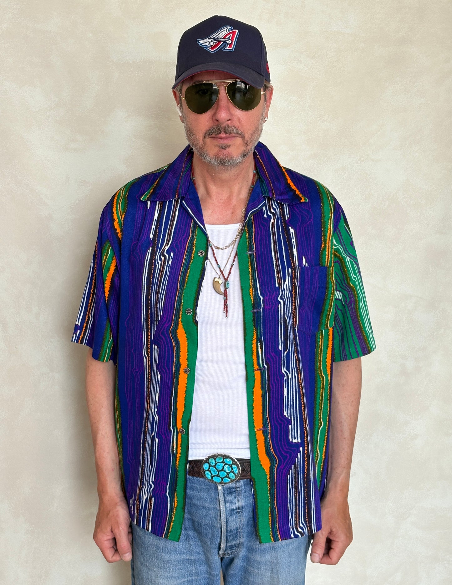 Size M. Vintage 70s Hawaiian cotton shirt made In Hawaii Alfred Shaheen