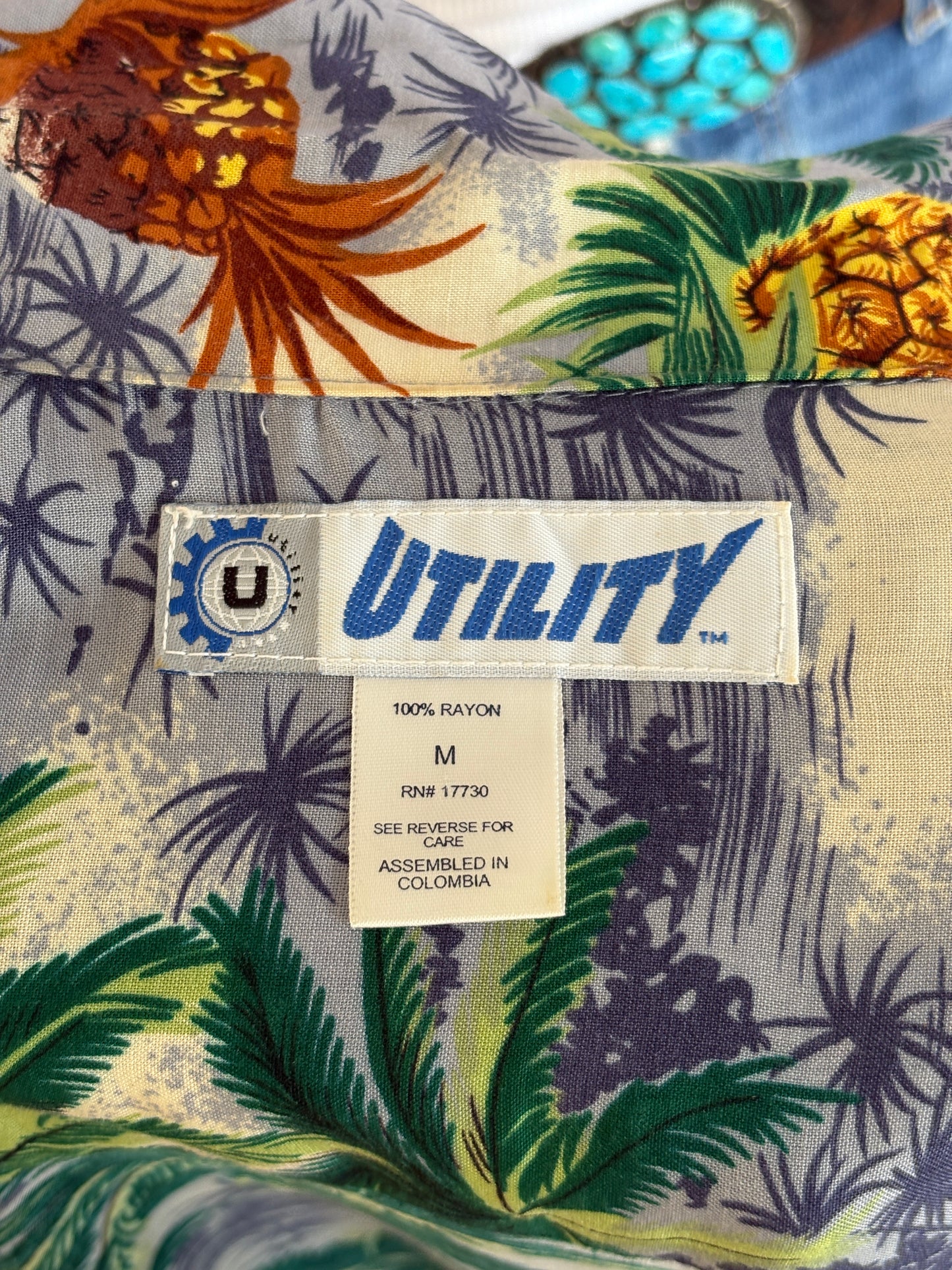 Vintage 90s Hawaiian Rayon Shirt by Utility | Size Medium