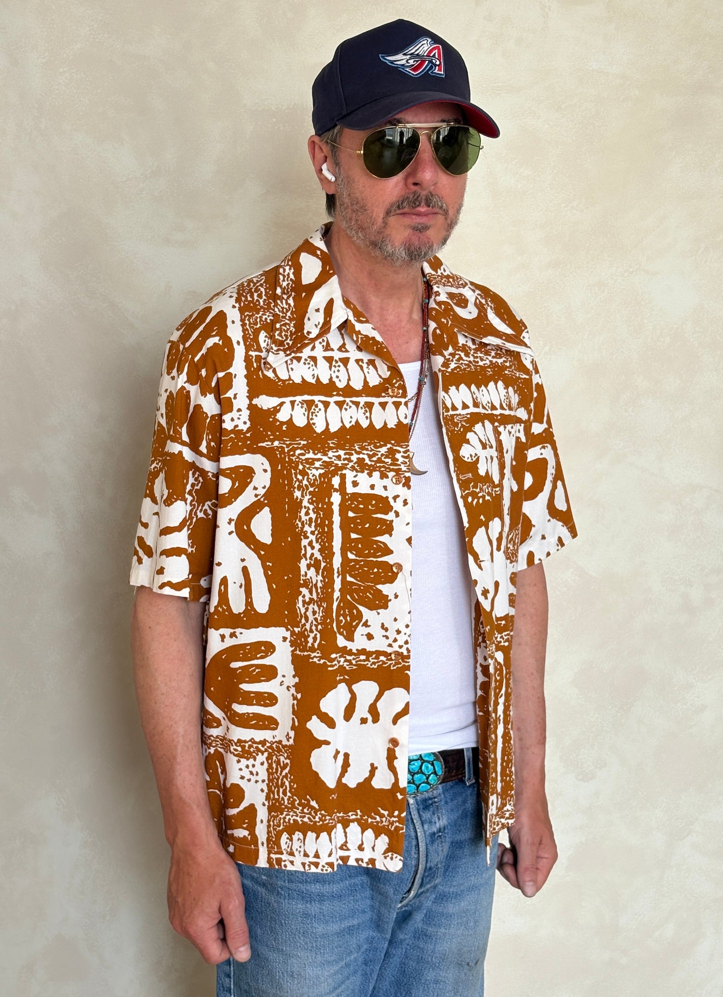 Medium Size Vintage 90s Hawaiian Cotton Shirt by Jantzen - Retro Beachwear Collectible