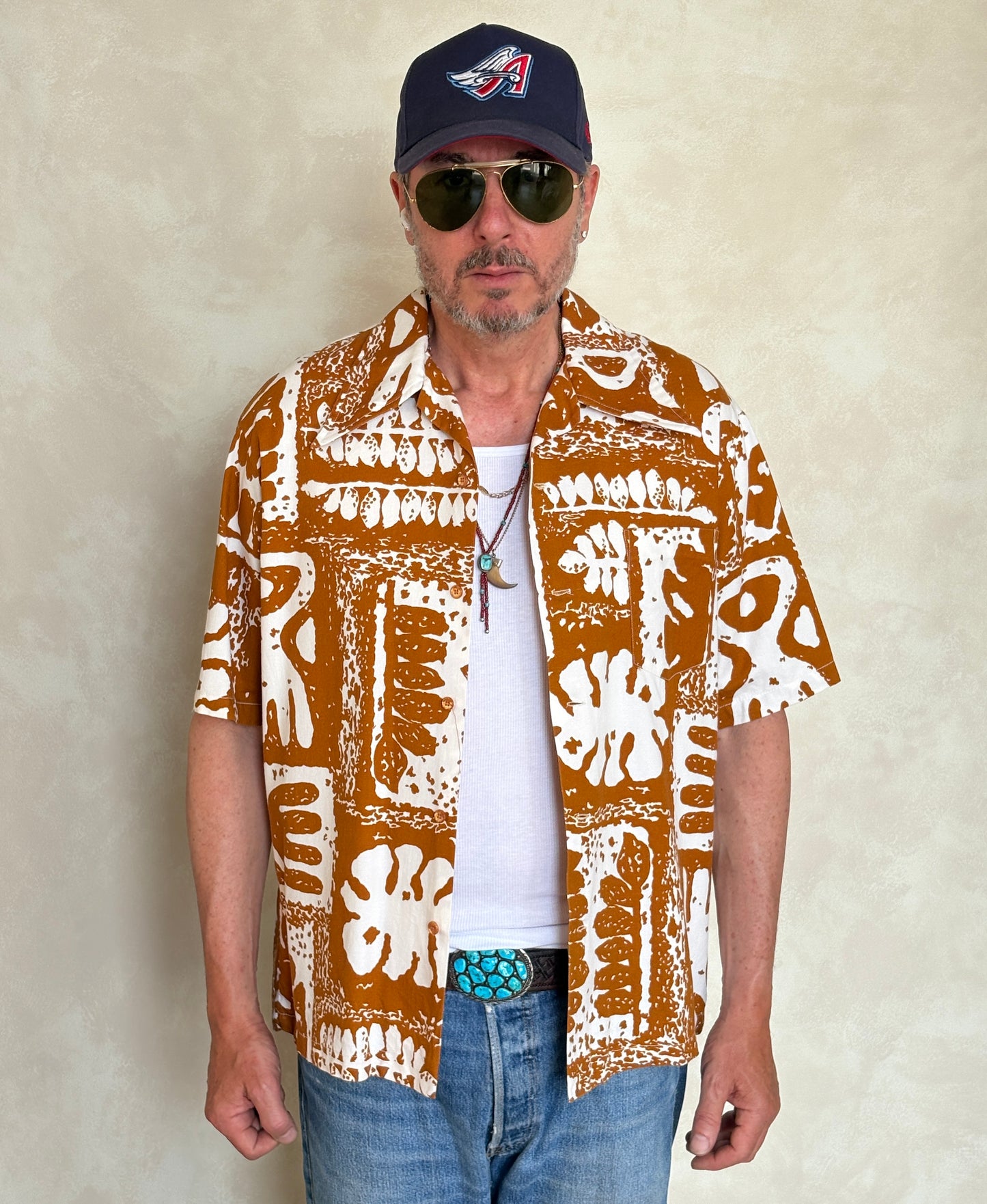 Medium Size Vintage 90s Hawaiian Cotton Shirt by Jantzen - Retro Beachwear Collectible