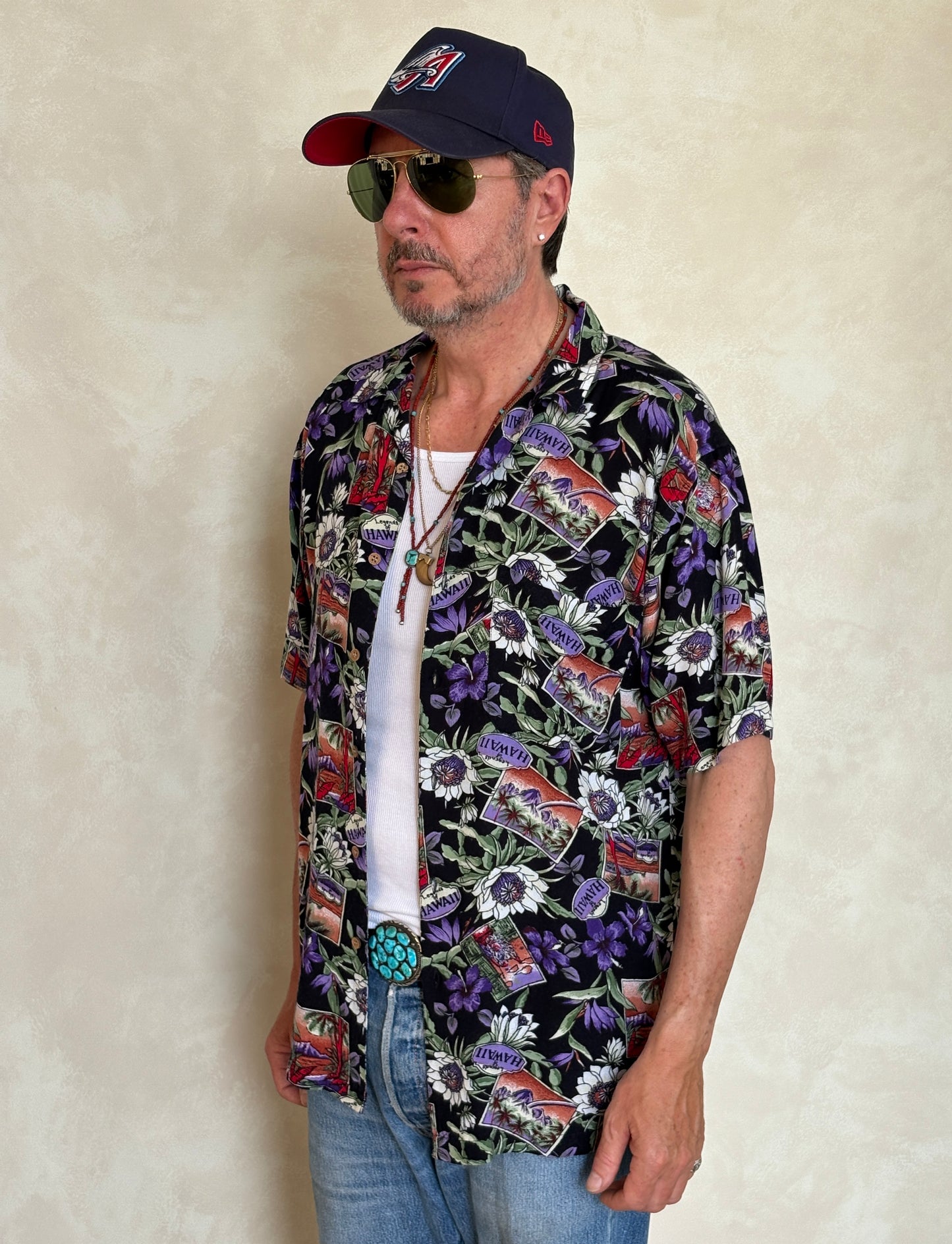 Vintage 90s Hawaiian Rayon Shirt by Puritan | Size Medium