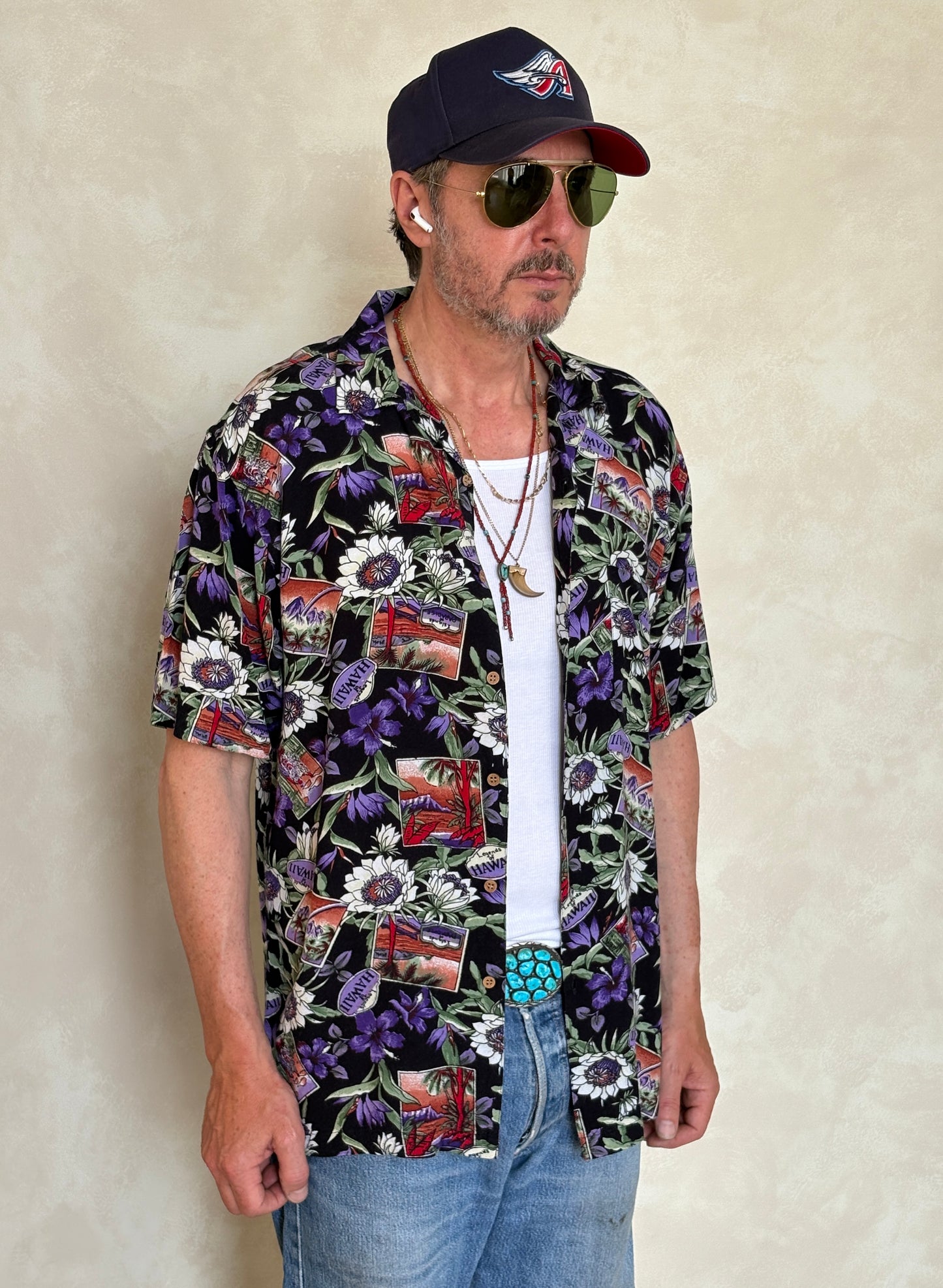 Vintage 90s Hawaiian Rayon Shirt by Puritan | Size Medium