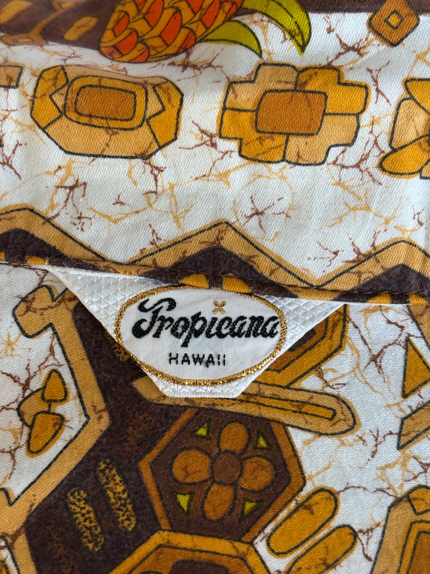 Med. Vintage 70s Hawaiian satin cotton shirt