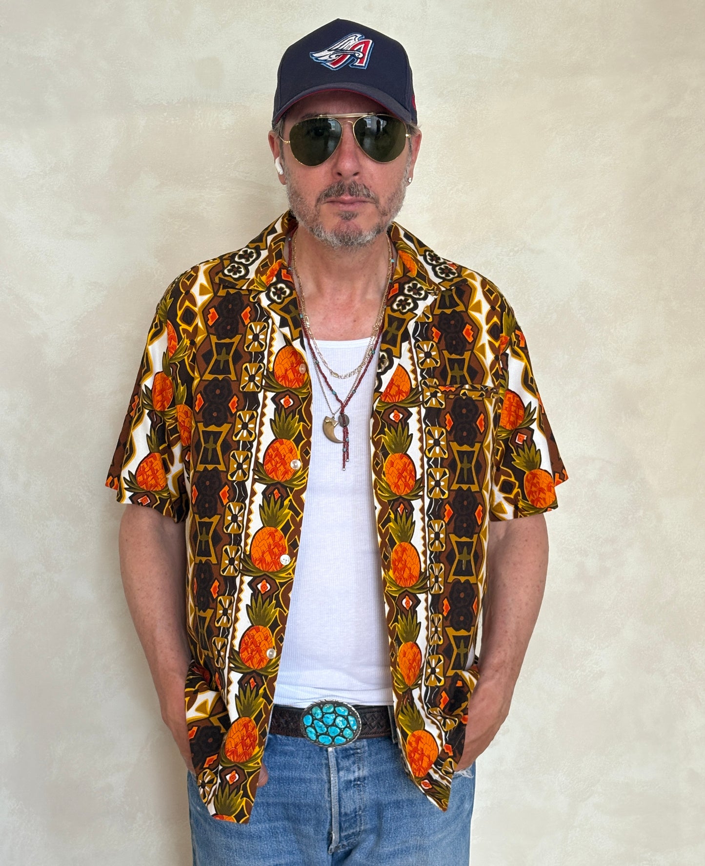 Vintage 60s Hawaiian Cotton Shirt Made in Hawaii | Size M