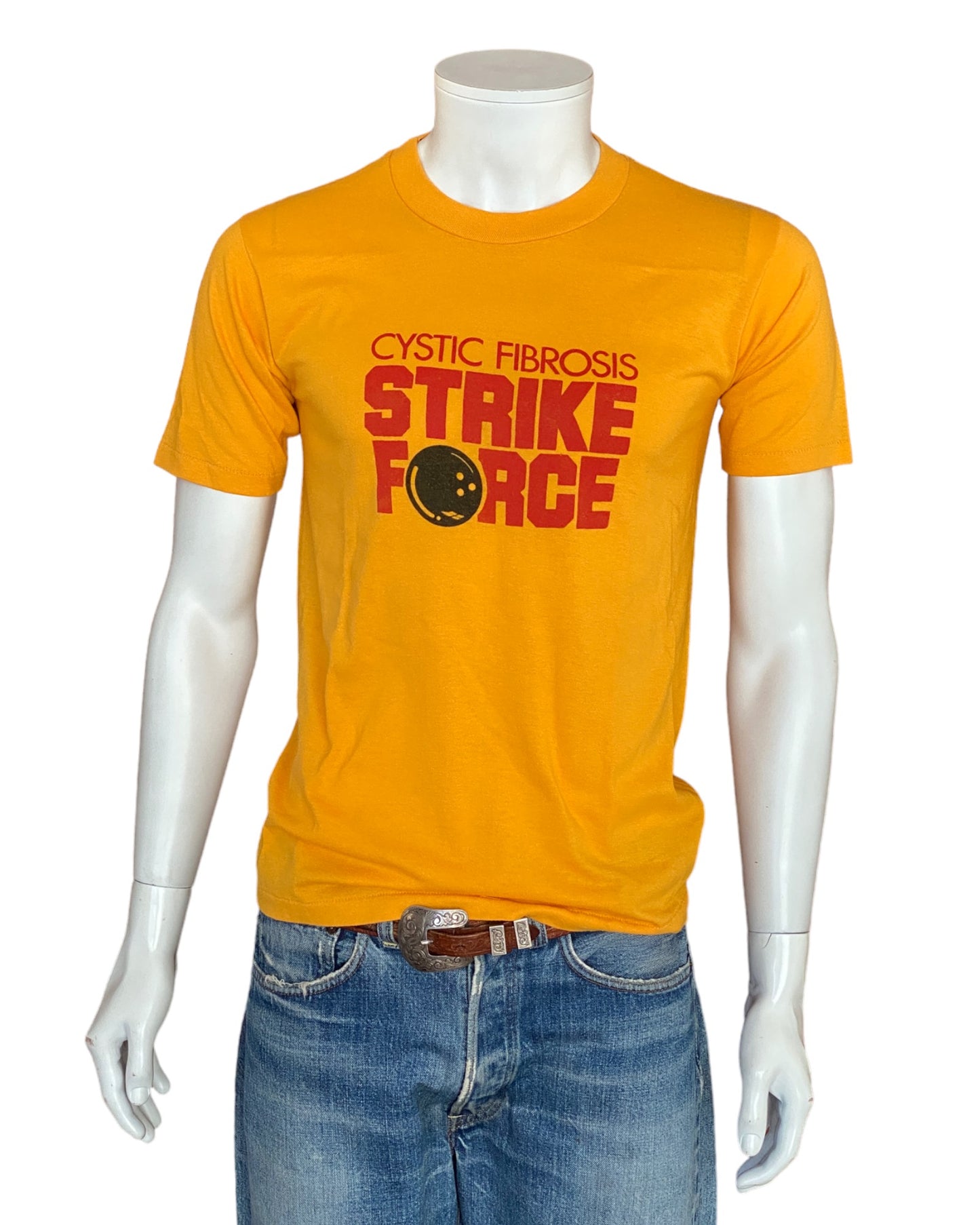 Vintage 80s Bowling Strike Force Cystic Fibrosis T-Shirt - Size M | Made in USA | Retro Tee