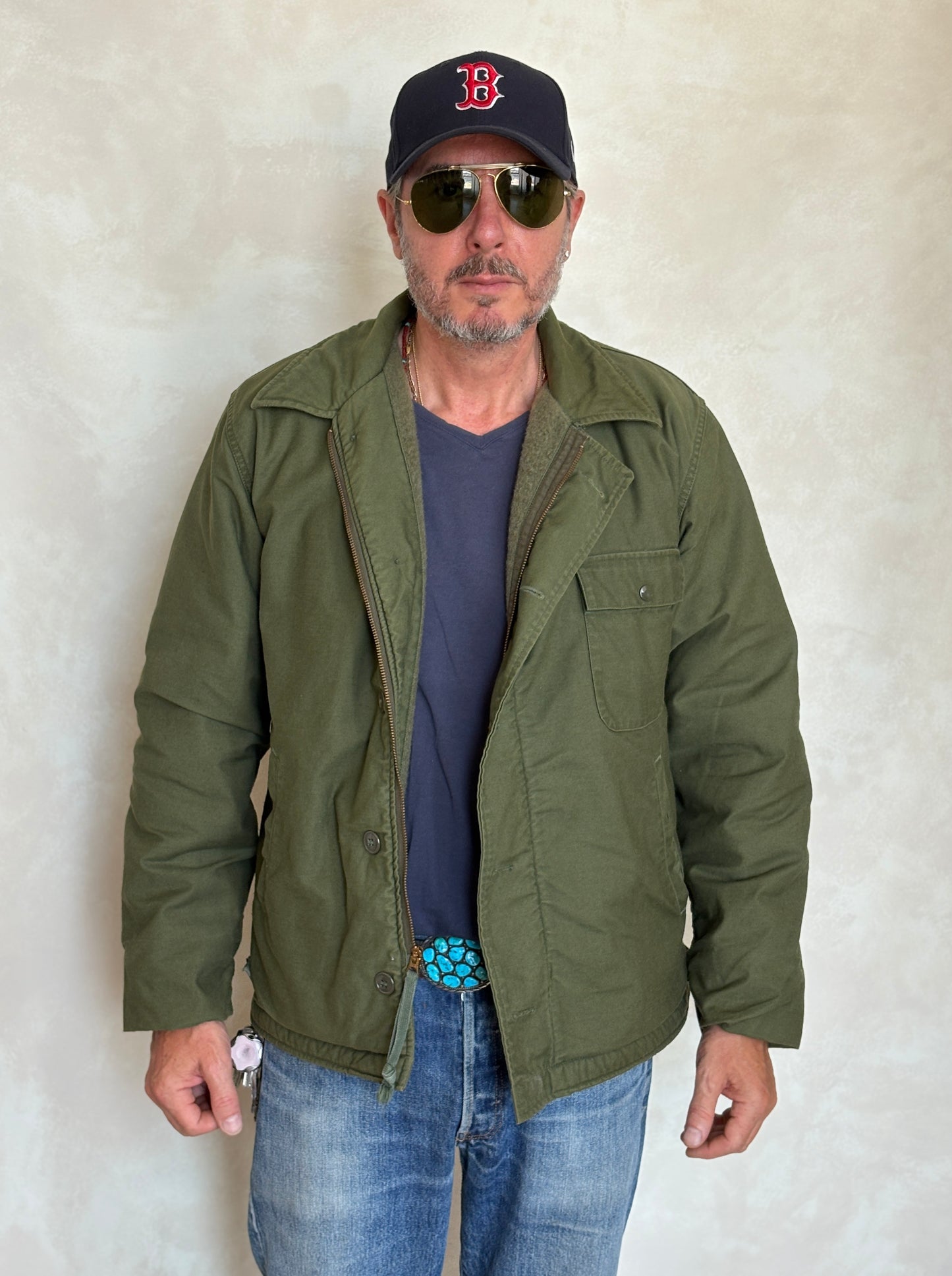 Large. Authentic Vintage 1973 A2 US Navy deck jacket. USN