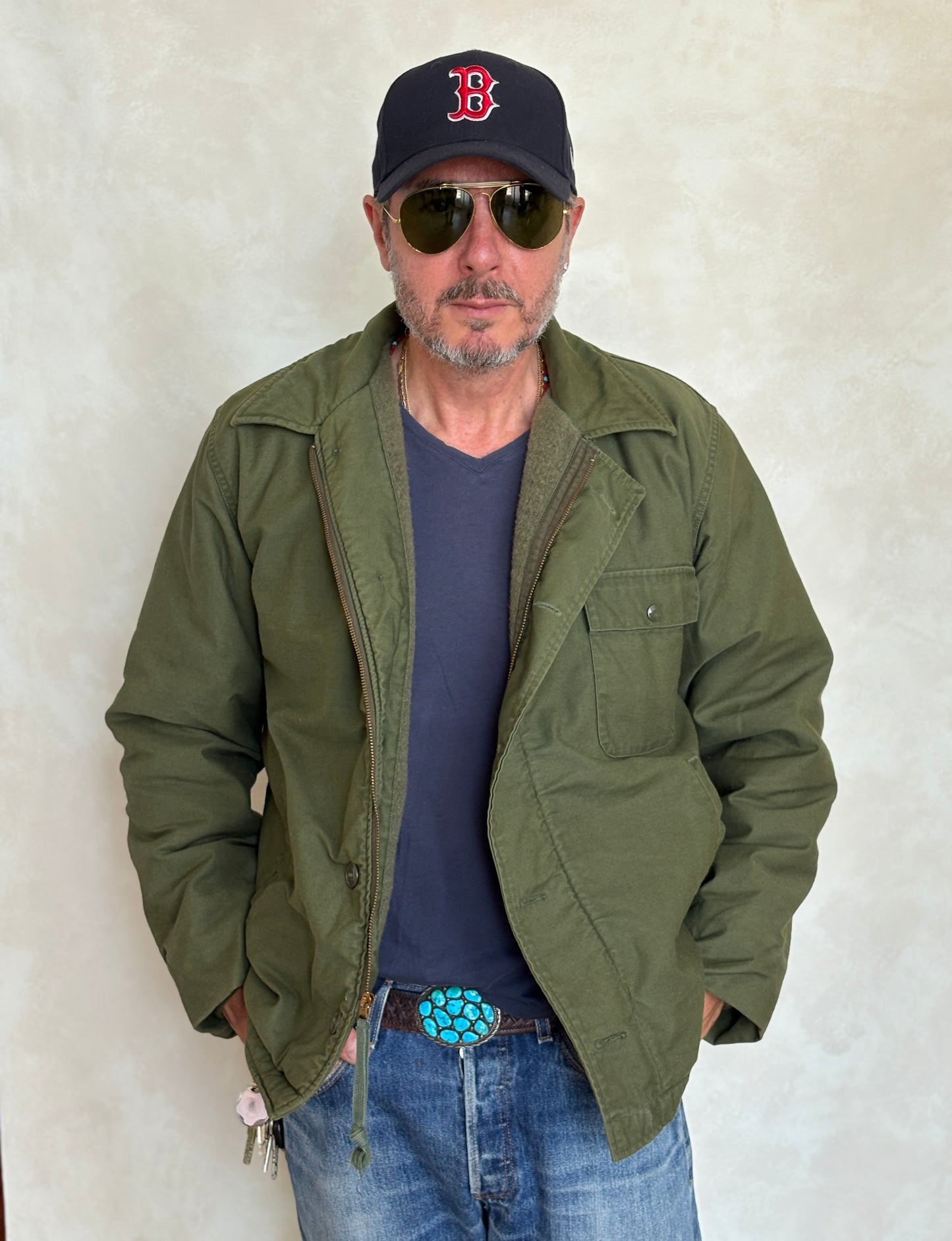 Large. Authentic Vintage 1973 A2 US Navy deck jacket. USN