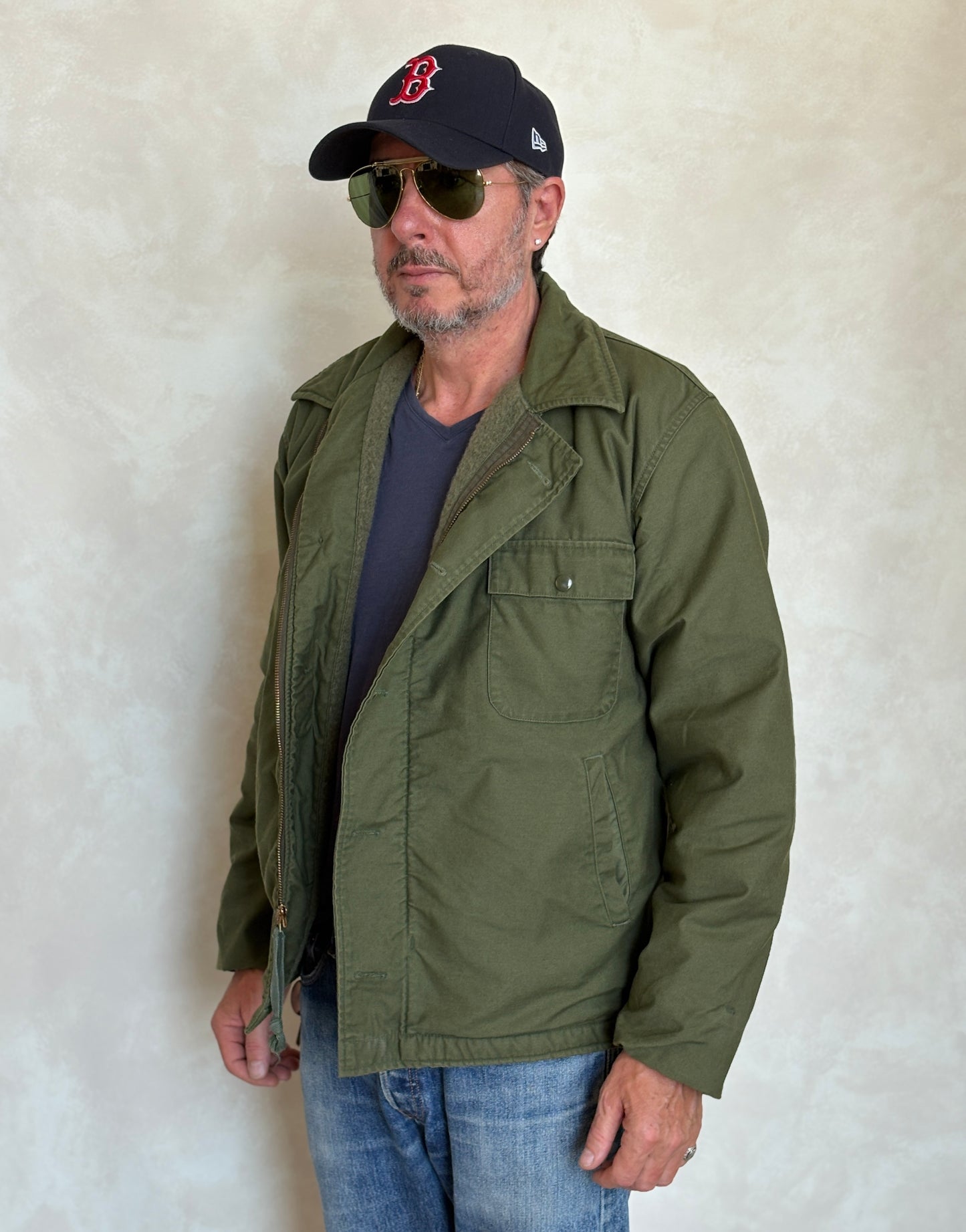 Large. Authentic Vintage 1973 A2 US Navy deck jacket. USN