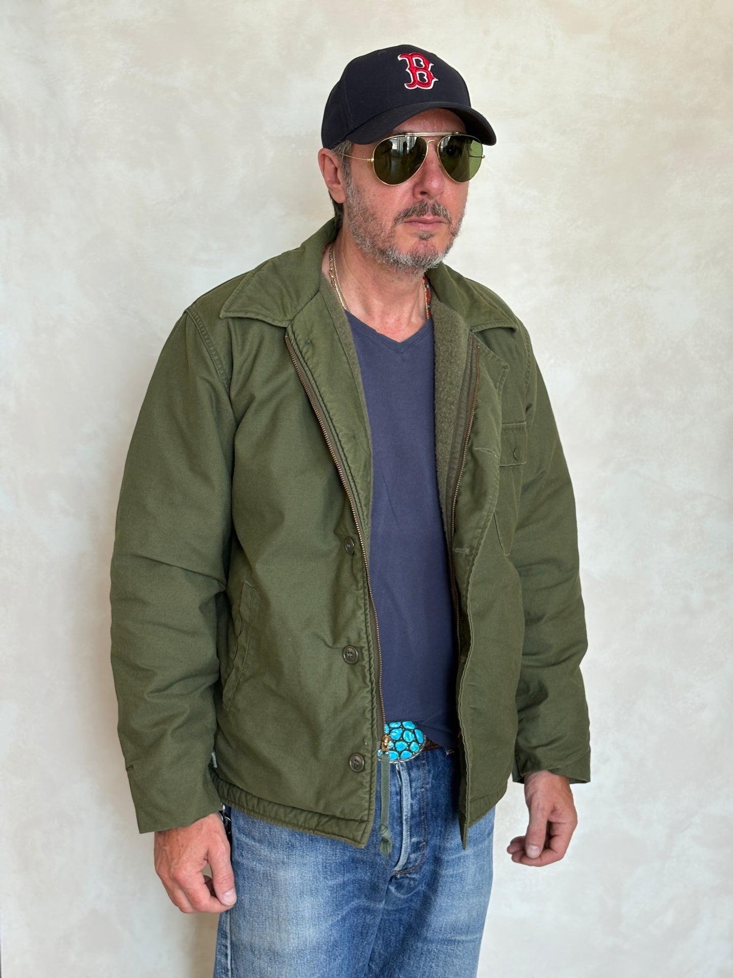 Large. Authentic Vintage 1973 A2 US Navy deck jacket. USN