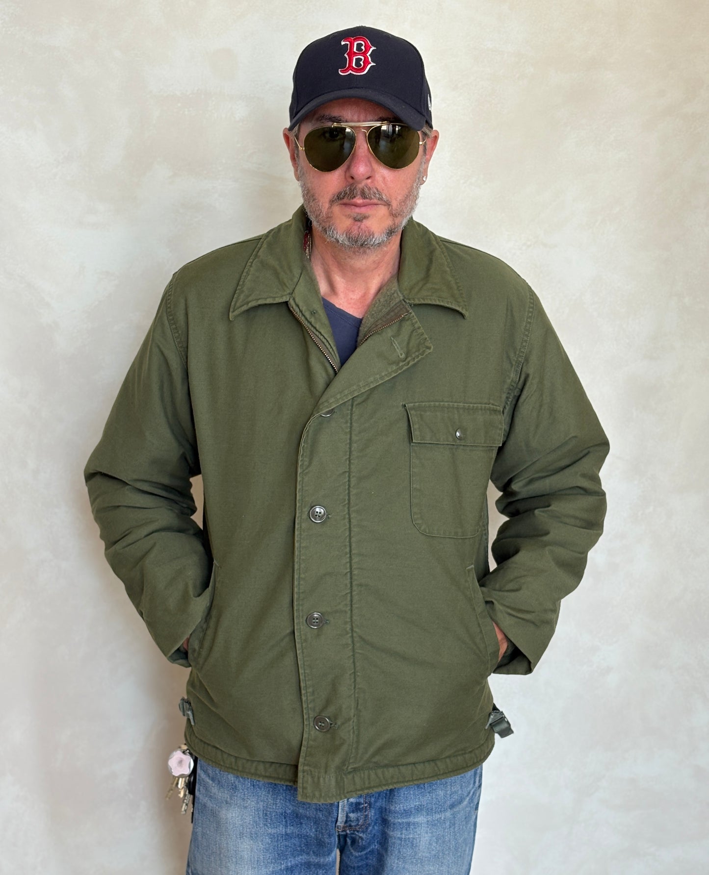 Large. Authentic Vintage 1973 A2 US Navy deck jacket. USN
